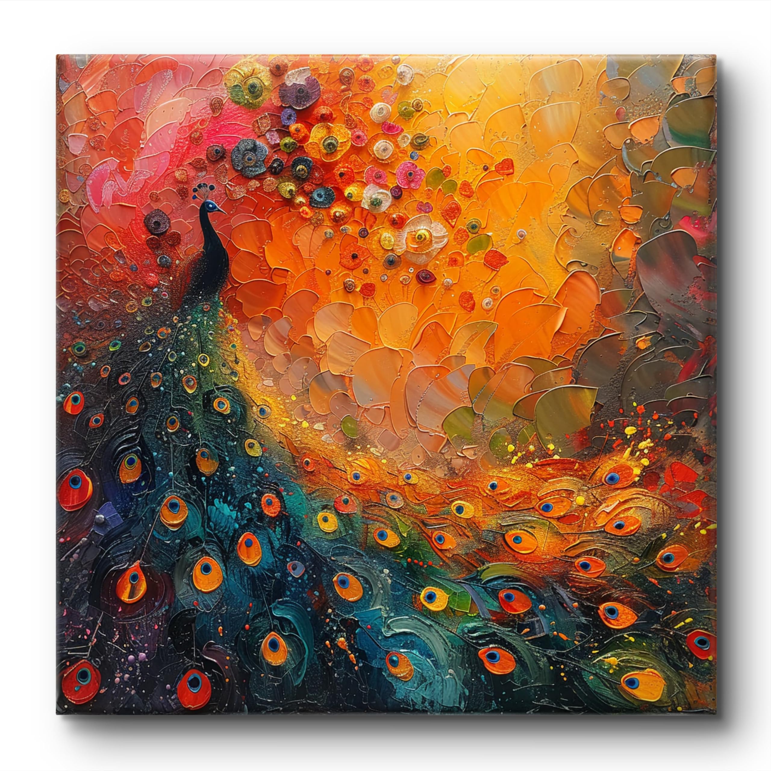 Livin'luxe paintings Peacock modern art canvas home decor wall paintings with frame painting for living room wall decoration office 24 inch x 24 inch CV-38099