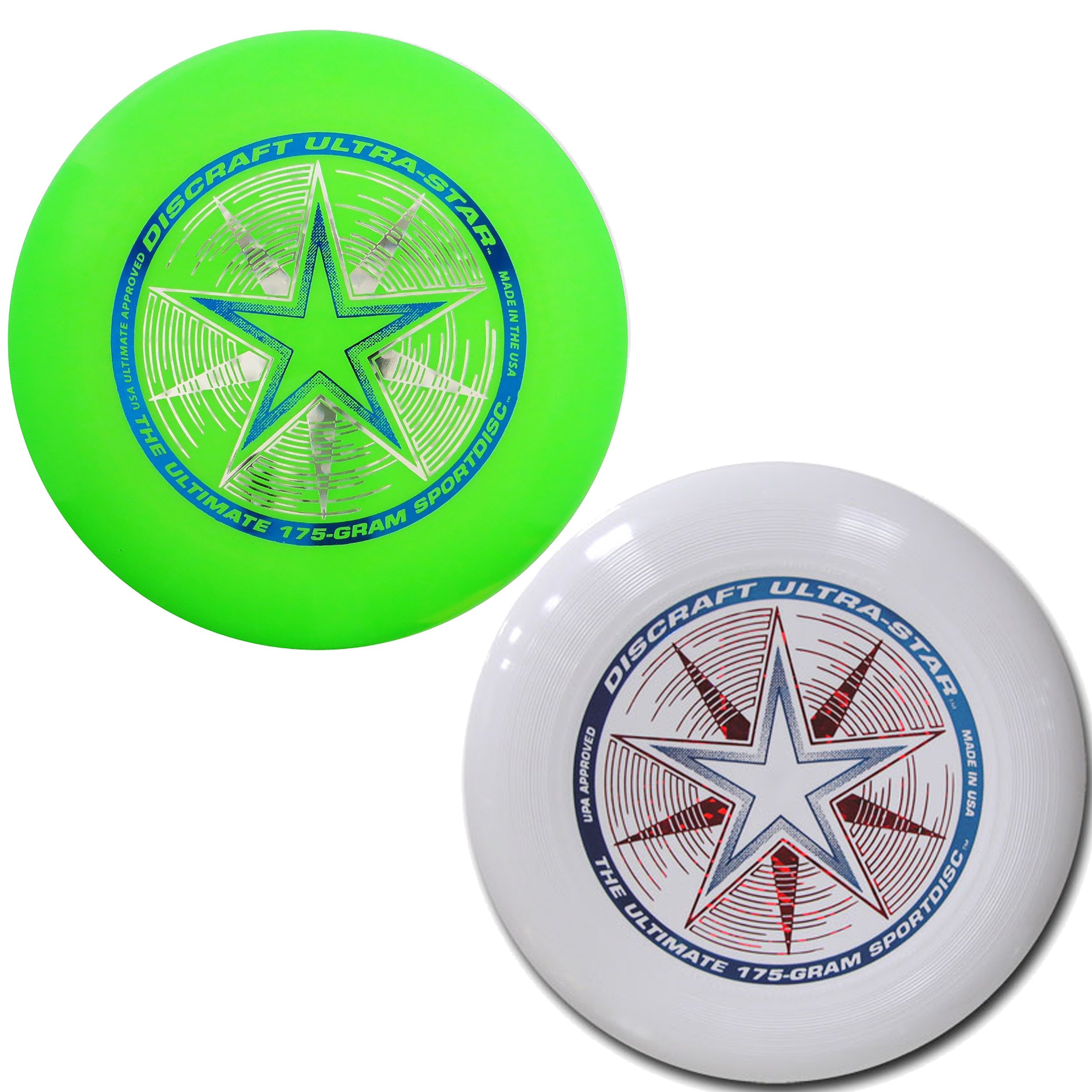 Discraft 175 Gram Ultra Star Sport Disc - 2 Pack (White & Green)