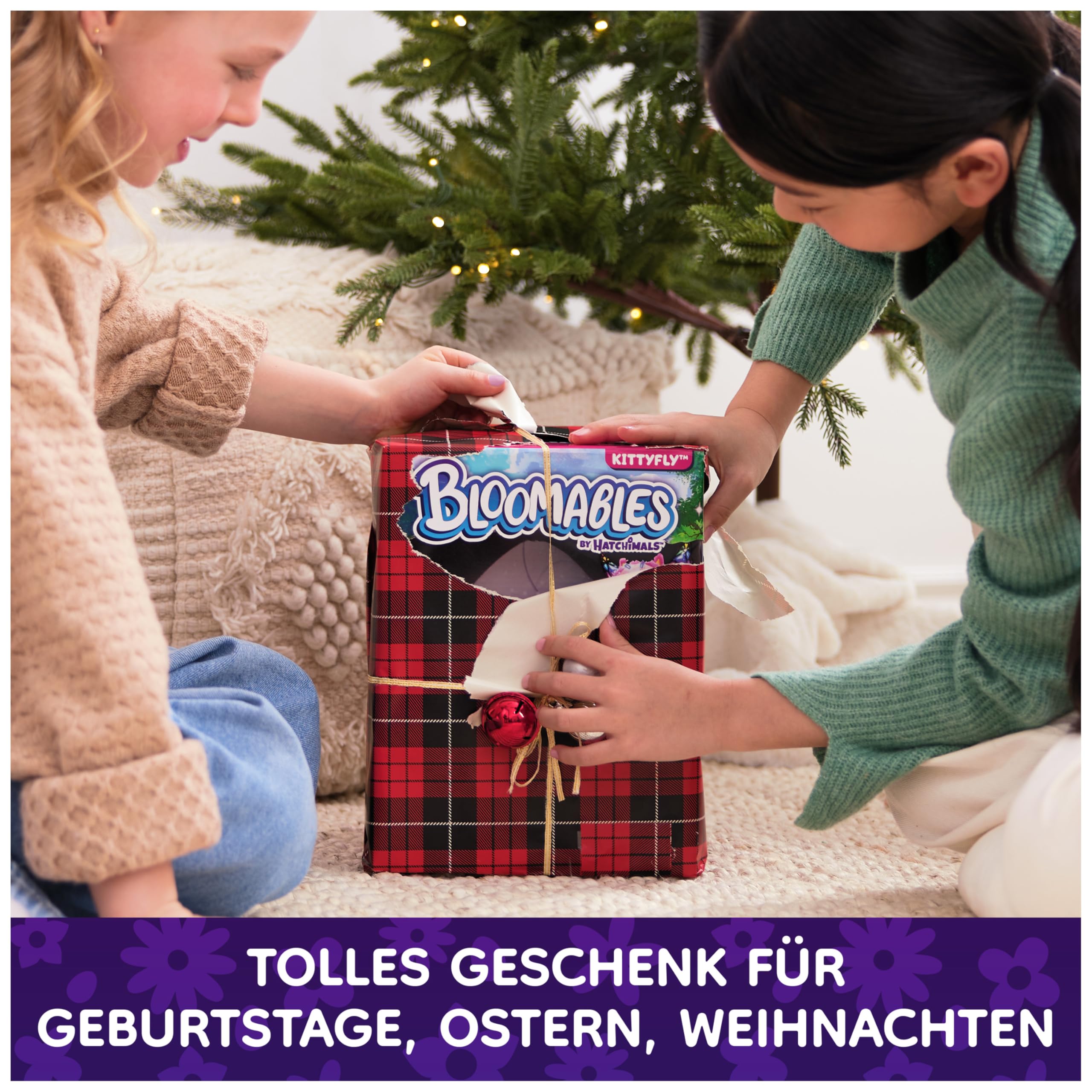 Hatchimals Bloomables Kittyfly, Interaktives Spielzeug mit Überraschung, doppelter Verwandlung und über 100 Geräuschen und Reaktionen, für Kinder ab 4 Jahren