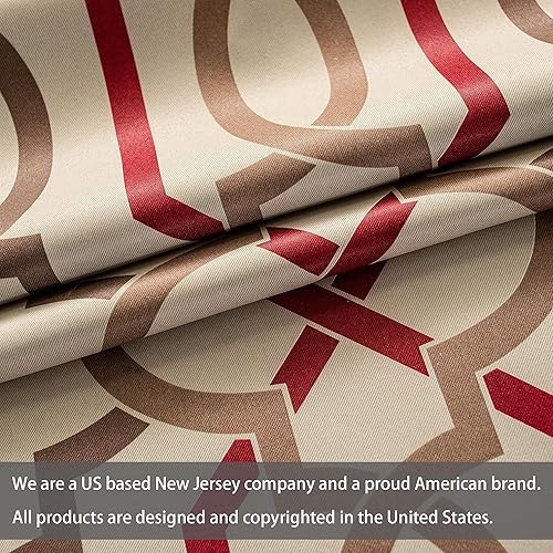 Miniatura 8 de DriftAway Cortinas geométricas de terracota para oscurecer la habitación, cortina con bloqueo de luz para sala de estar y dormitorio, 84 pulgadas de