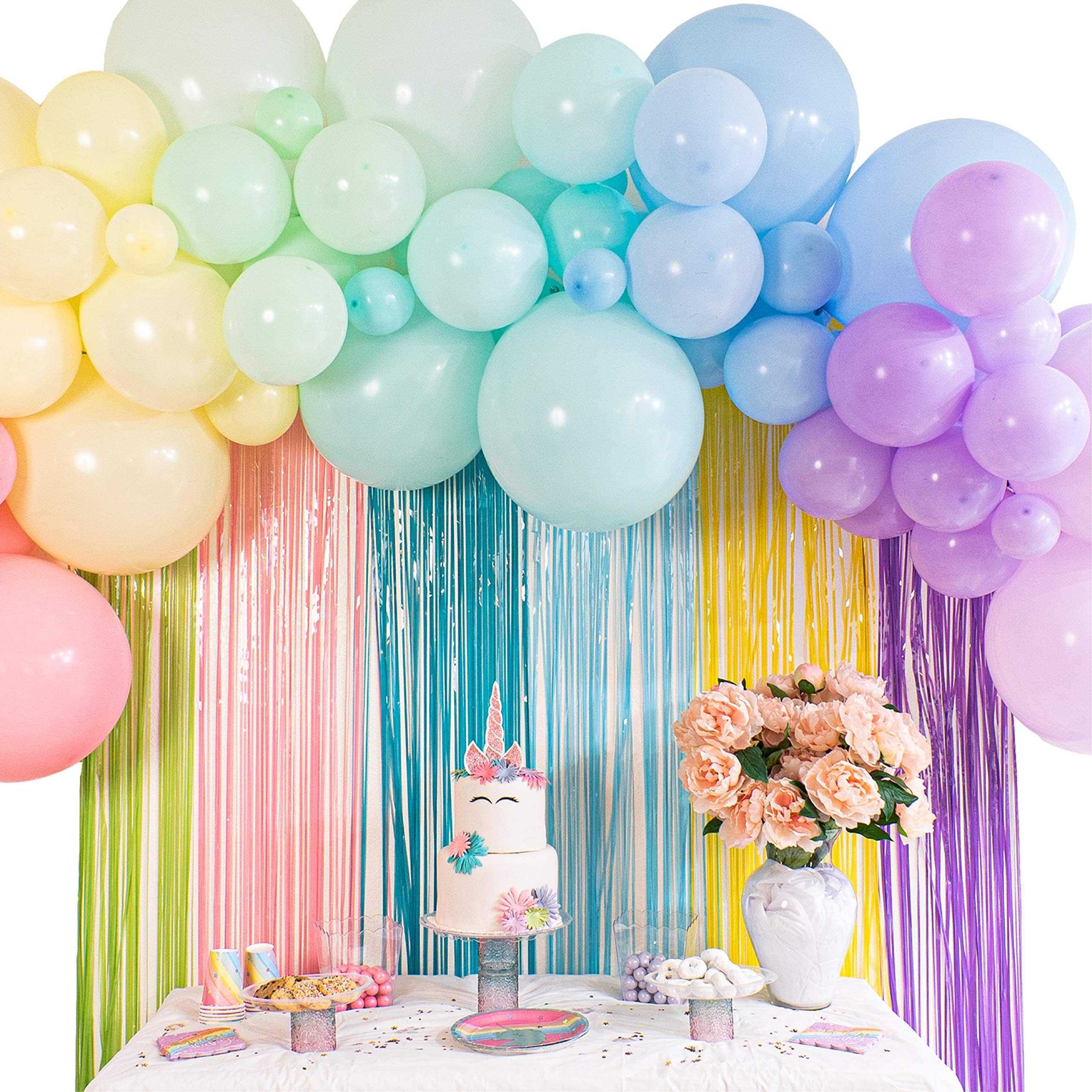 Pastel Balloon Garland Kit - Macaron Balloon Arch Kit for Parties - Small and Large Balloons Gold Confetti Mint Pink Balloons - Balloon Column
