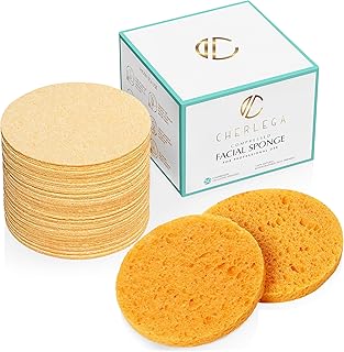 Compressed Facial Sponges | 100% Natural Cellulose Facial Sponges (50 pack) | Professional Spa Cleansing Sponge | Eco Frie...
