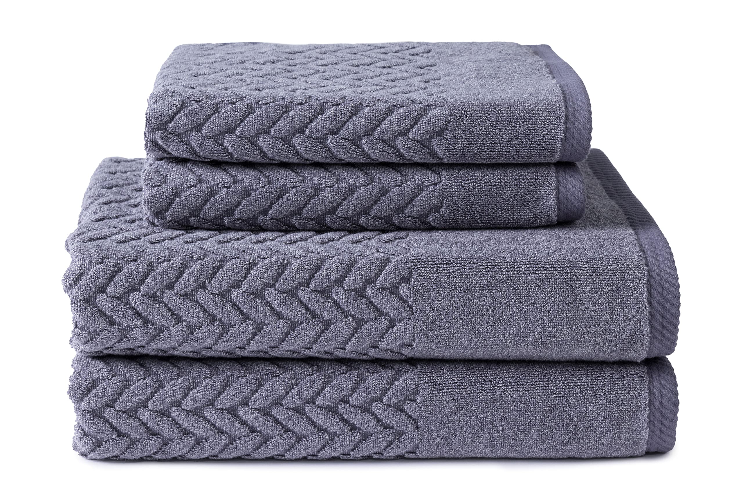 texere 100% Bio Baumwolle Jacquard Handtücher (6-teilig) Luxus Geschenke Modern anthrazit