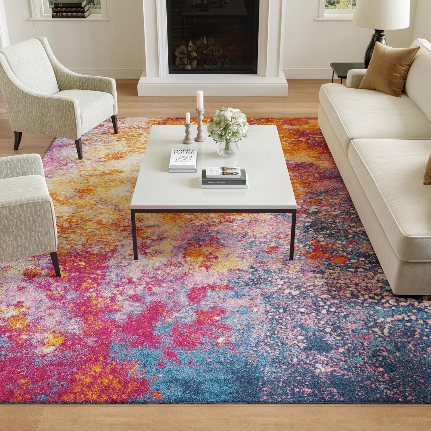 Nourison Home Passion 9' x 12' Multicolor Fabric Modern Area Rug (9' x 12')