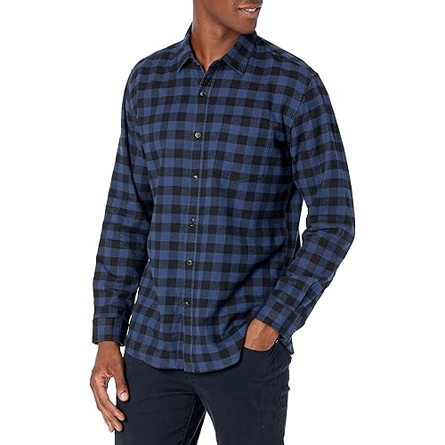 Amazon Essentials Men's Regular-Fit Long-Sleeve Plaid Flannel Shirt
