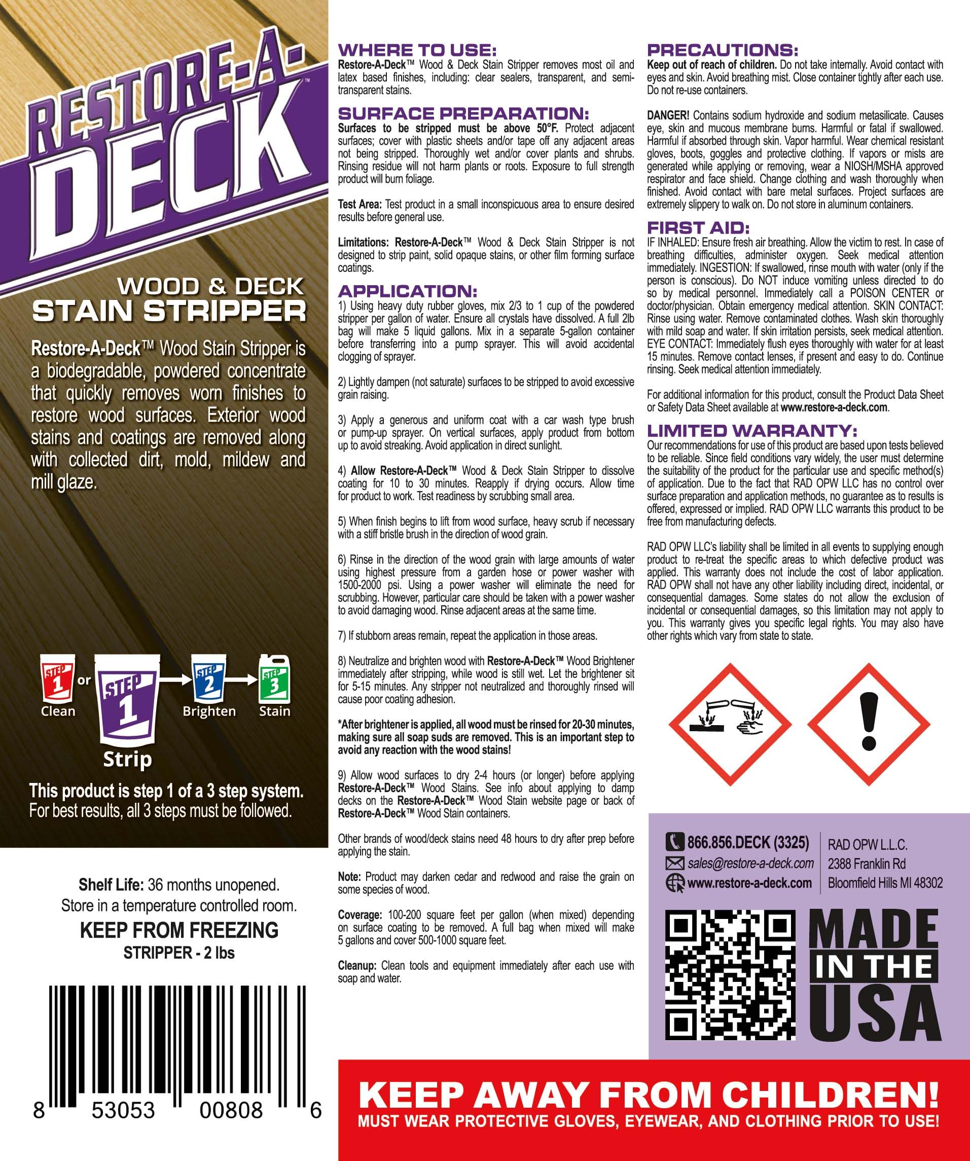 Restore-A-Deck Wood & Deck Stain Stripper Removes Failed Coatings & Stains from Wood Decks Fences & Siding Exterior Wood Restoration Prep product thumbnail 7