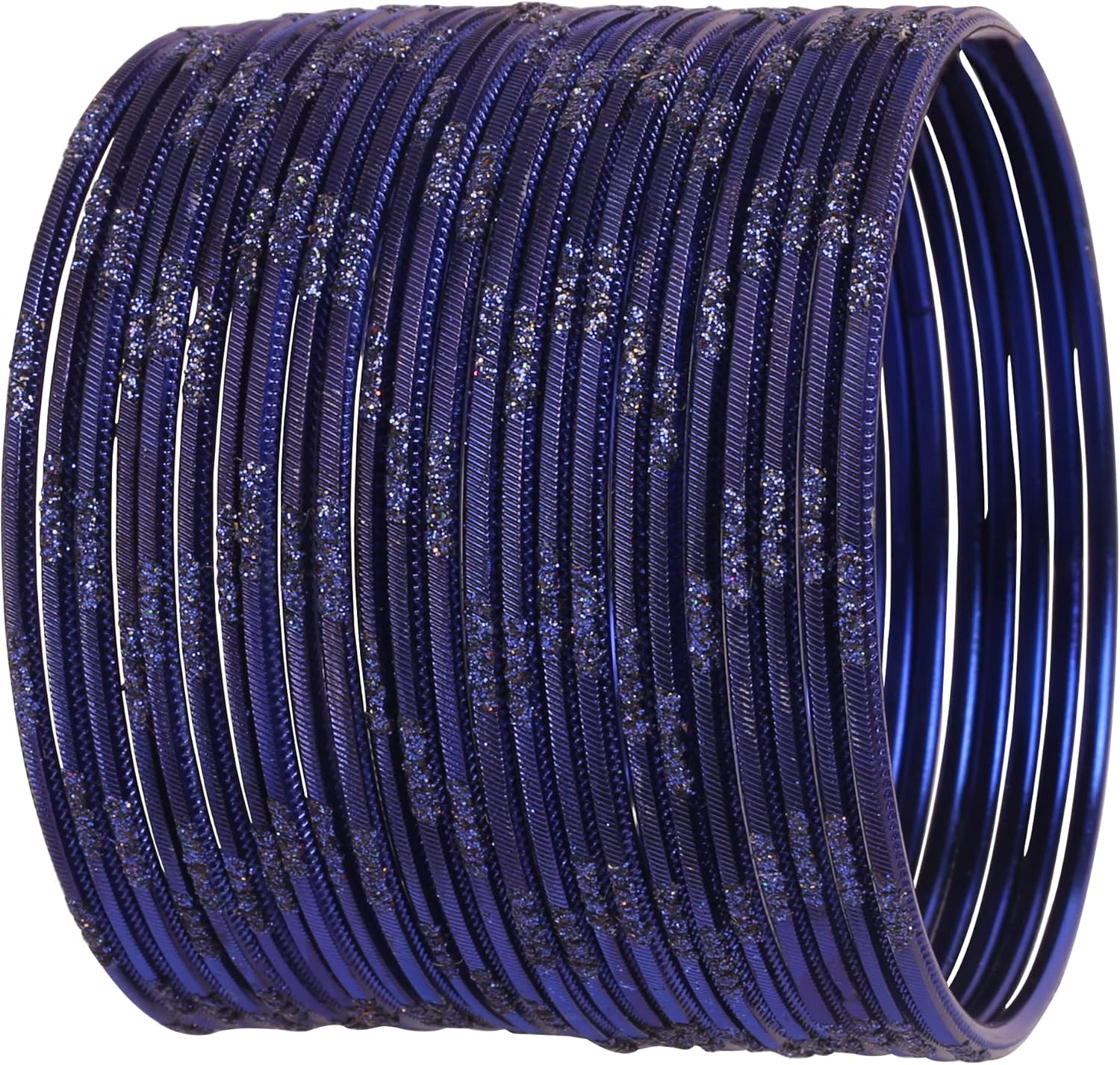 Touchstone NEW! Indian Bollywood Fresh Fashion Trend Setter Beautifully Engraved Work Scintillating Rhinestone Indigo Blue Color Designer Jewelry Adorable Bracelets Bangle. Set Of 24.For Women.