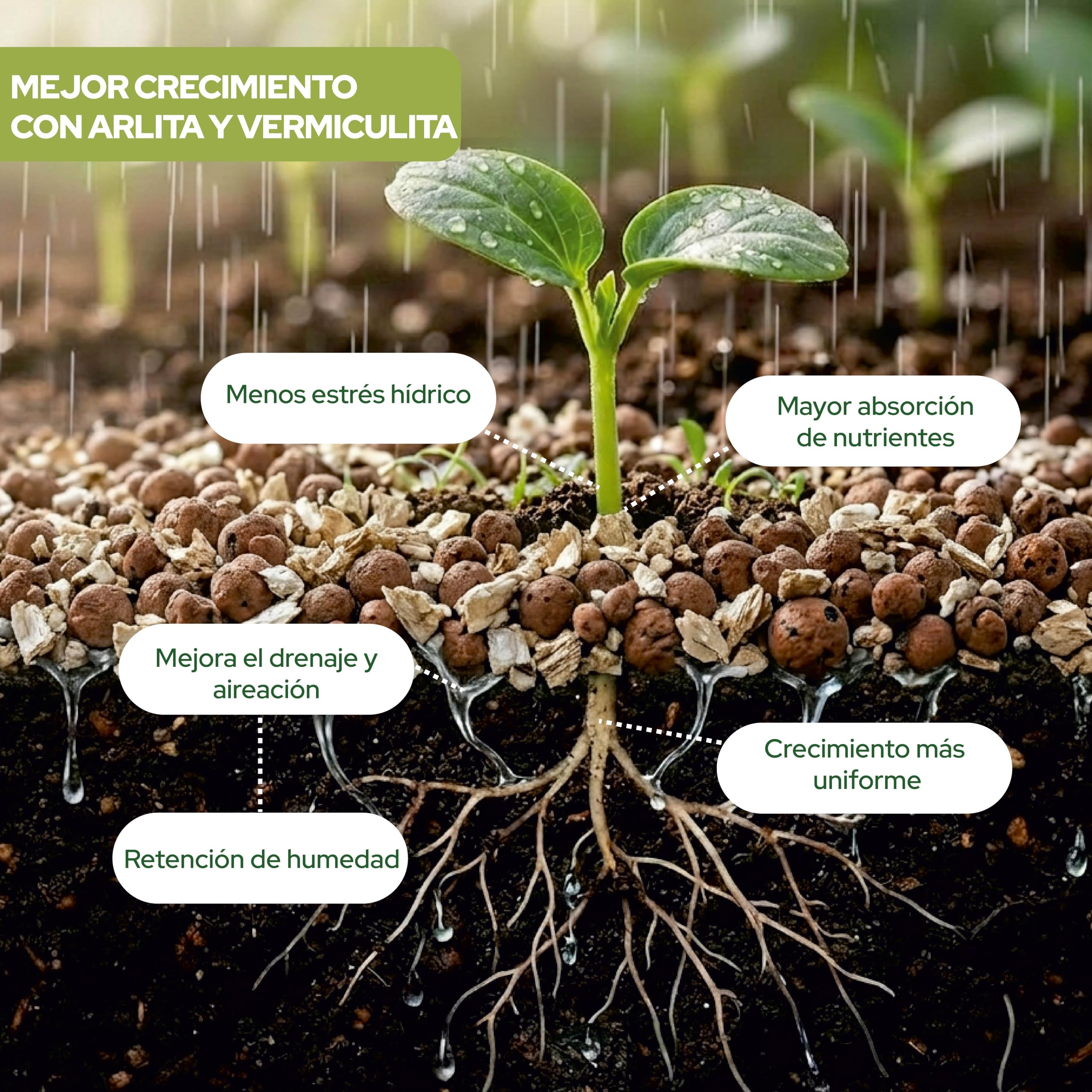 CONTROL GARDEN Pack Arlita 10L + Vermiculita 10L | Sustrato para Plantas y Cultivos Interior y Exterior | Fabricado en España