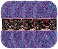 Vista 76 de JubileeYarn Mohair Elixir Yarn - 50g/ovillo Mezcla de lana para bebé - Azul Laguna - 4 ovillos