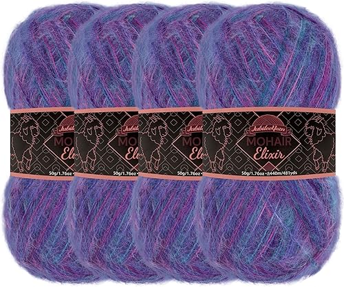 Vista 111 de JubileeYarn Mohair Elixir Yarn - 50 g/madeja Lana mezcla para bebé - Mimosa - 2 madejas 04 Mimosa