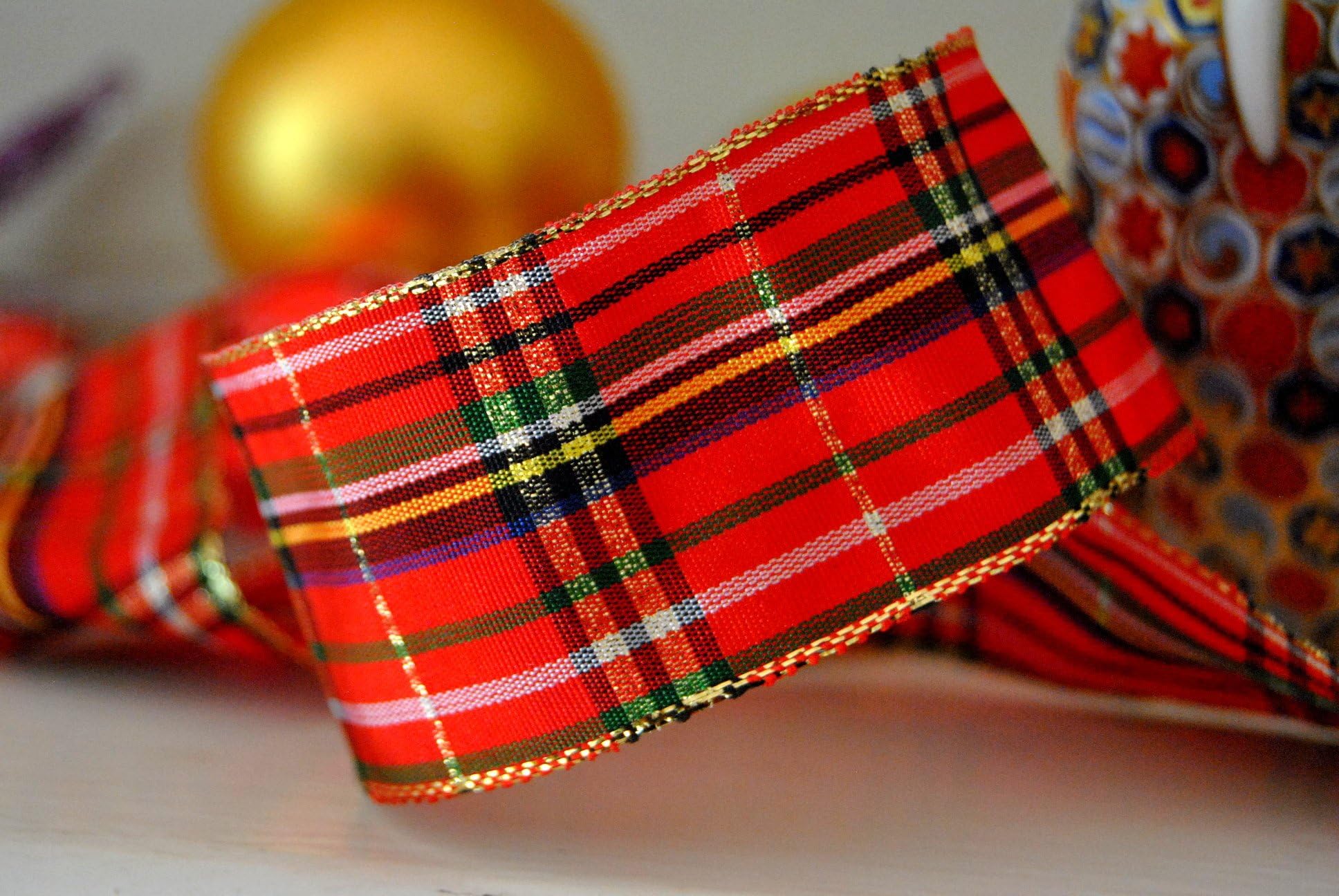 Classic Traditonal Scottish Tartan Plaid Wired Edged Ribbon 1.5" (38mm) Vintage Christmas 5M Very, you will not find better