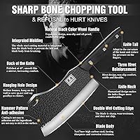 Vista 4 de ENOKING 7.1″ Cuchillo de Carnicero y Cuchillos de Chef – Acero Inoxidable de Alto Carbono Forjado a Mano, Mango Completo para Cocina y Corte