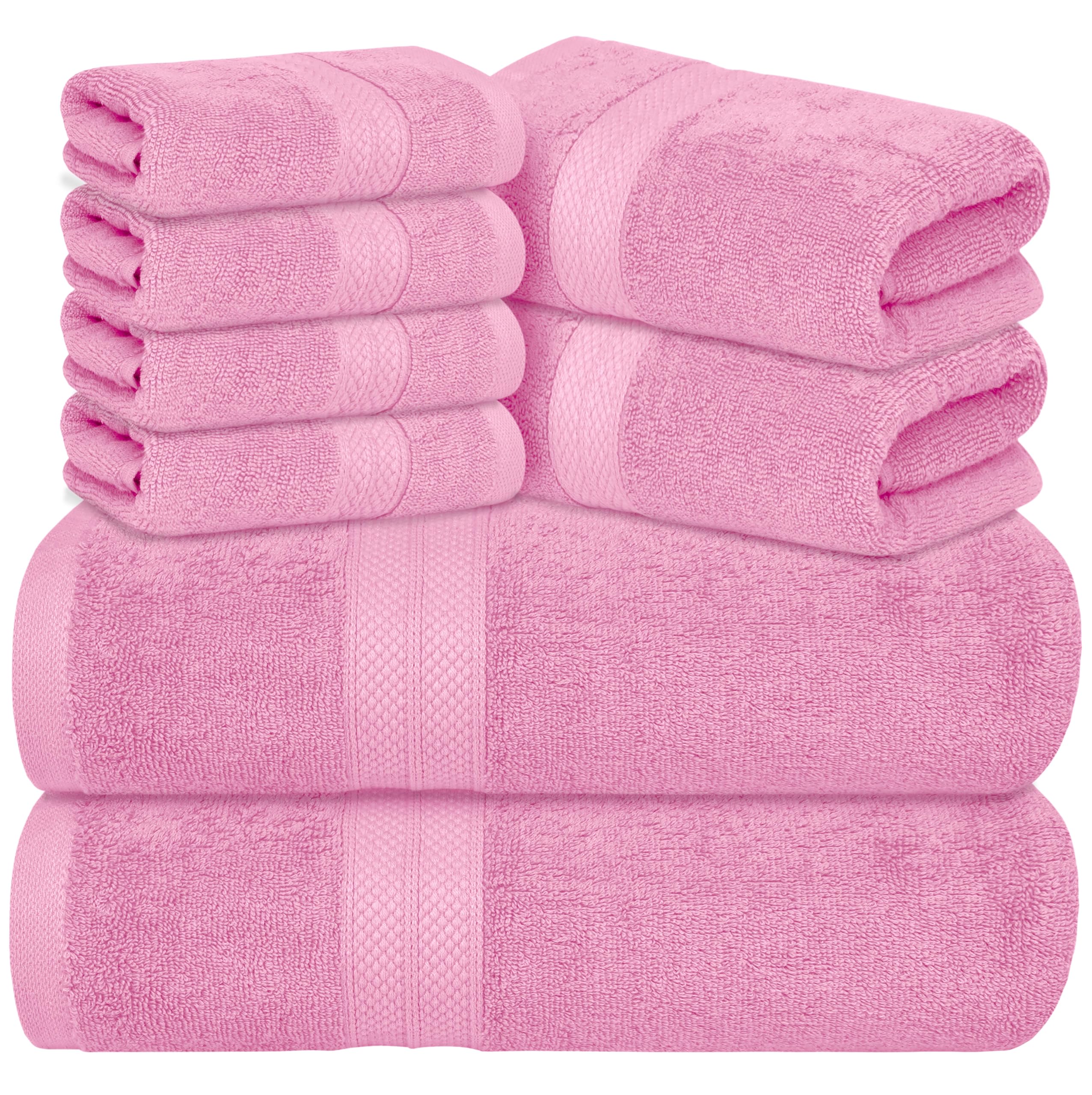 Avalon Towels Juego de toallas de lujo de 8 piezas, 2 toallas de baño, 2 toallas de mano y 4 paños para la cara, 100% algodón hilado en anillo de 600 g/m², altamente absorbentes, toallas de baño color