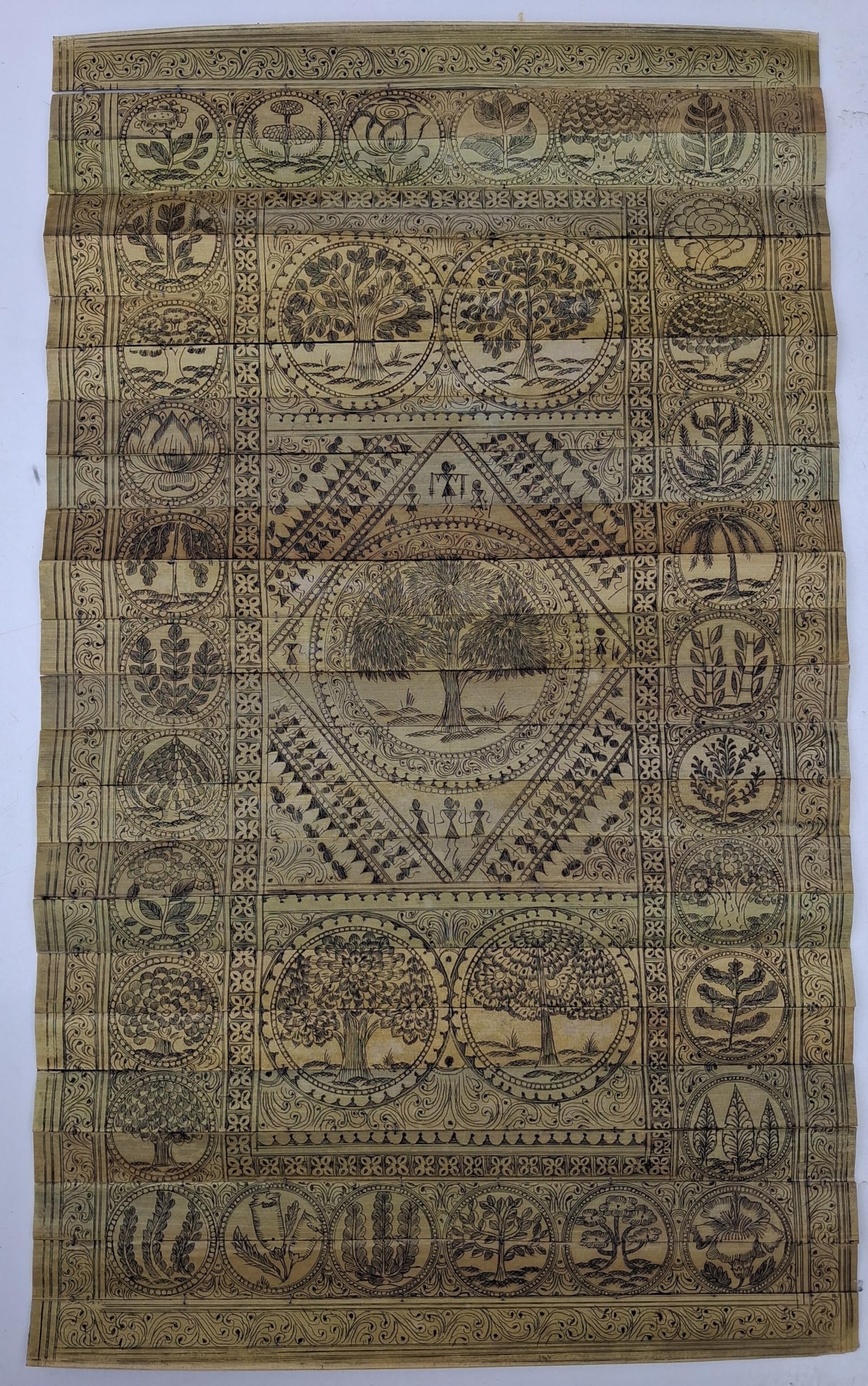 Handmade Odisha Talapatra Palm Leaf Engraving – Tree of Life Wall Art | Traditional Handcrafted Palm Leaf Artwork | 46 × 79 cm-image-28