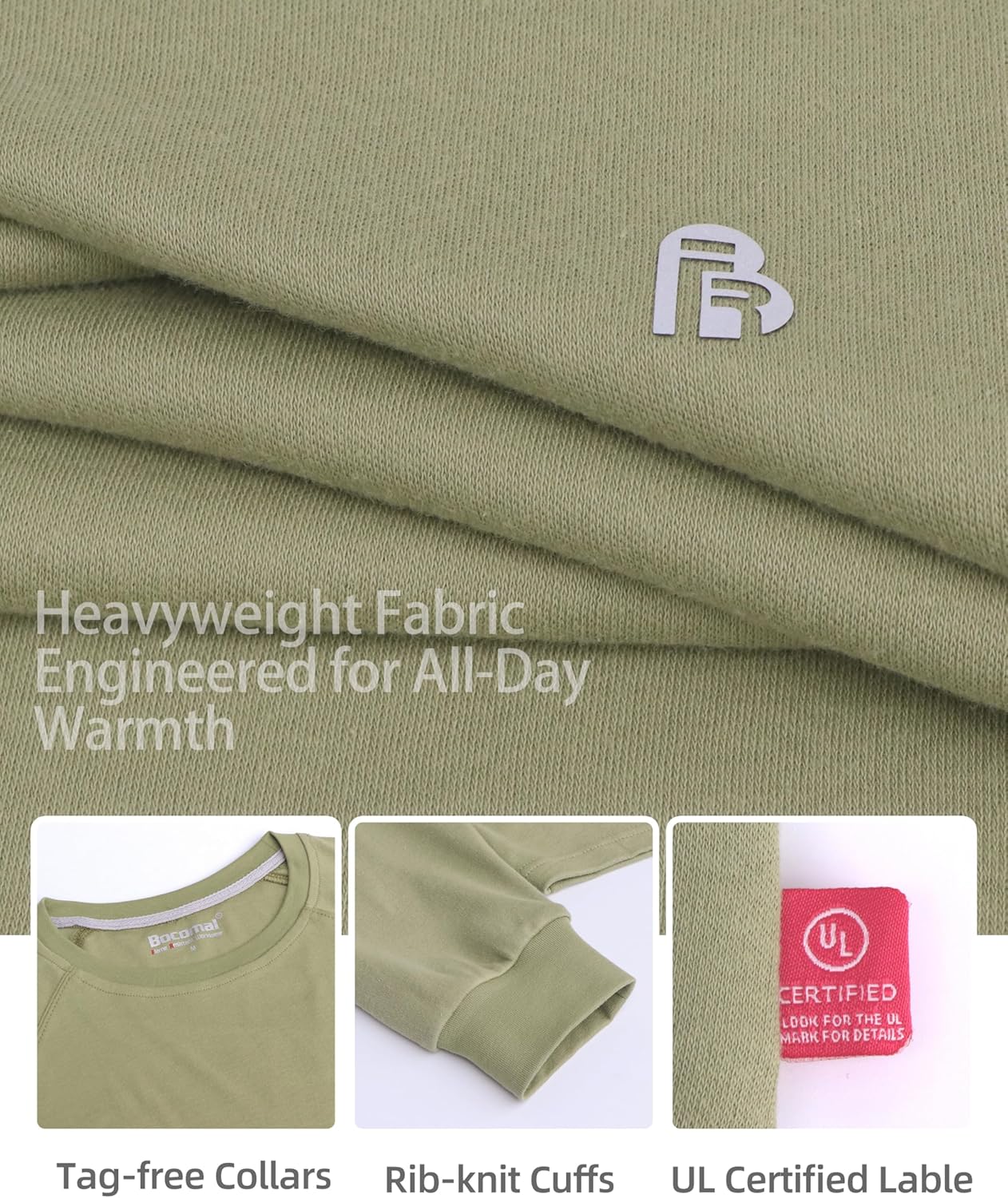 BOCOMAL FR Shirt 7oz Heavyweight Flame Resistant Shirts for Men Fire Retardant Long Sleeve Crew Work Shirts CAT2 - Image 4