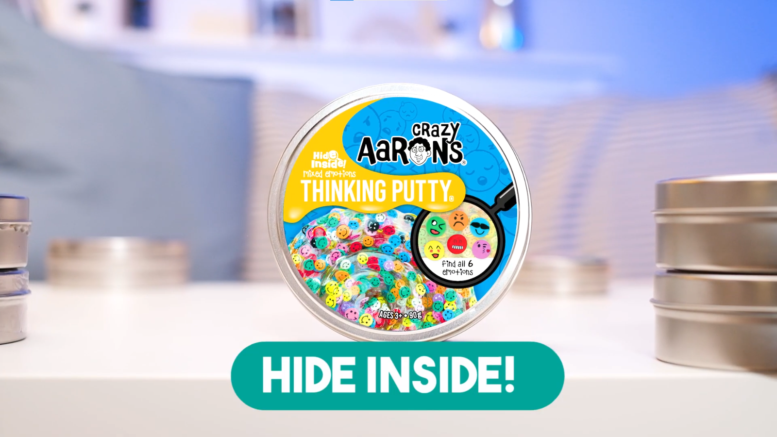 Crazy Aaron’s Thinking Putty – Mastic Sensoriel Transparent Funky Fidget – Mini Boîte 5,1 Cm – Anti-stress, Ne Sèche Jamais – Dès 3 Ans
