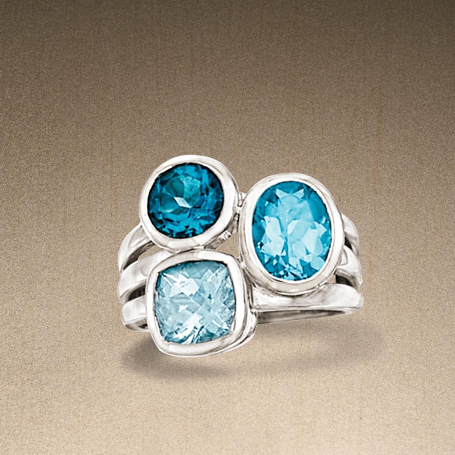 Ross-Simons 4.00 ct. t.w. Tonal Blue Topaz Ring in Sterling Silver