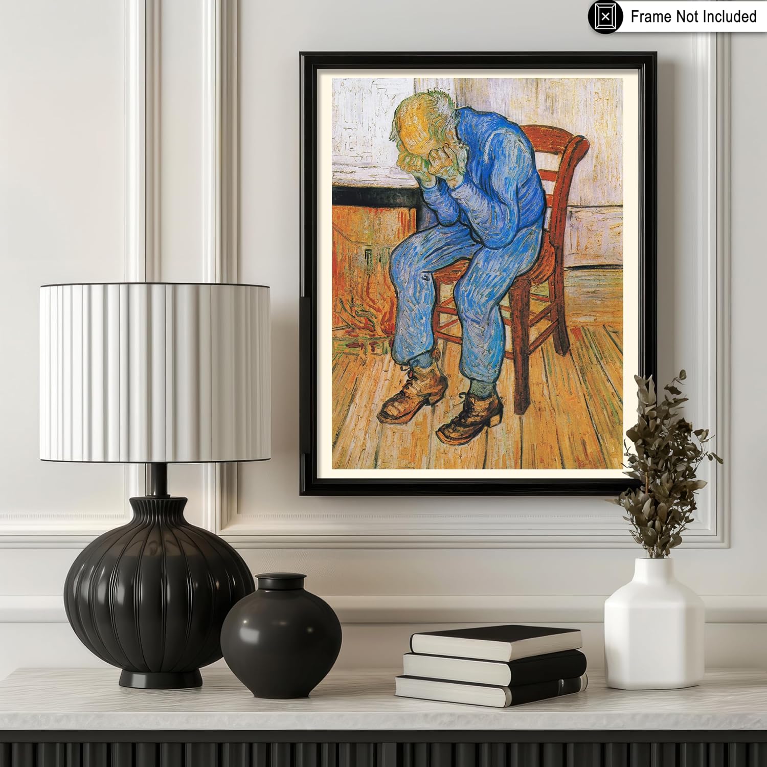 Poster Master Vintage Van Gogh Poster - At Eternity's Gate Painting Print - Impressionism Art - Old Man in Sorrow Art - Gift for Men & Women - Decor for Living Room or Office - 8x10 UNFRAMED Wall Art