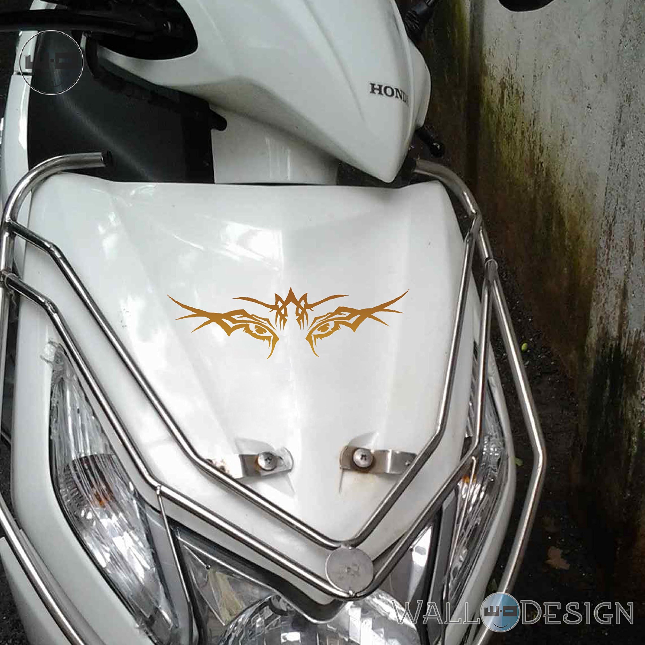 WallDesign Bike Body Stickers Furious Tiger Eye - Copper Colour Reflective Vinyl