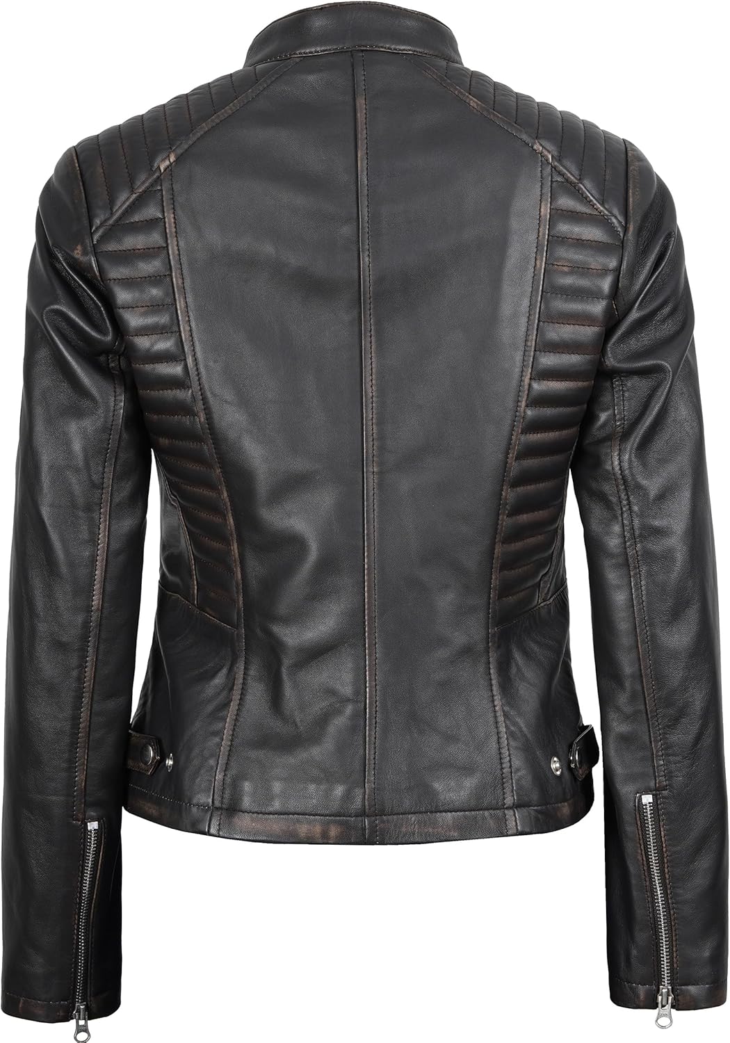 Blingsoul Real Leather Jacket Women - Cafe Racer Style Womens Leather Jackets - Image 5