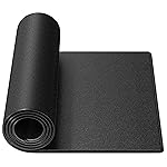 Crostice Bike Trainer Mat Compatible with Peloton Bike, for Treadmill & Row, 6mm Under Mat Protect Hardwood Floor Carpet, 36X72 in, Black Style Trainer Accessory for Indoor Bike