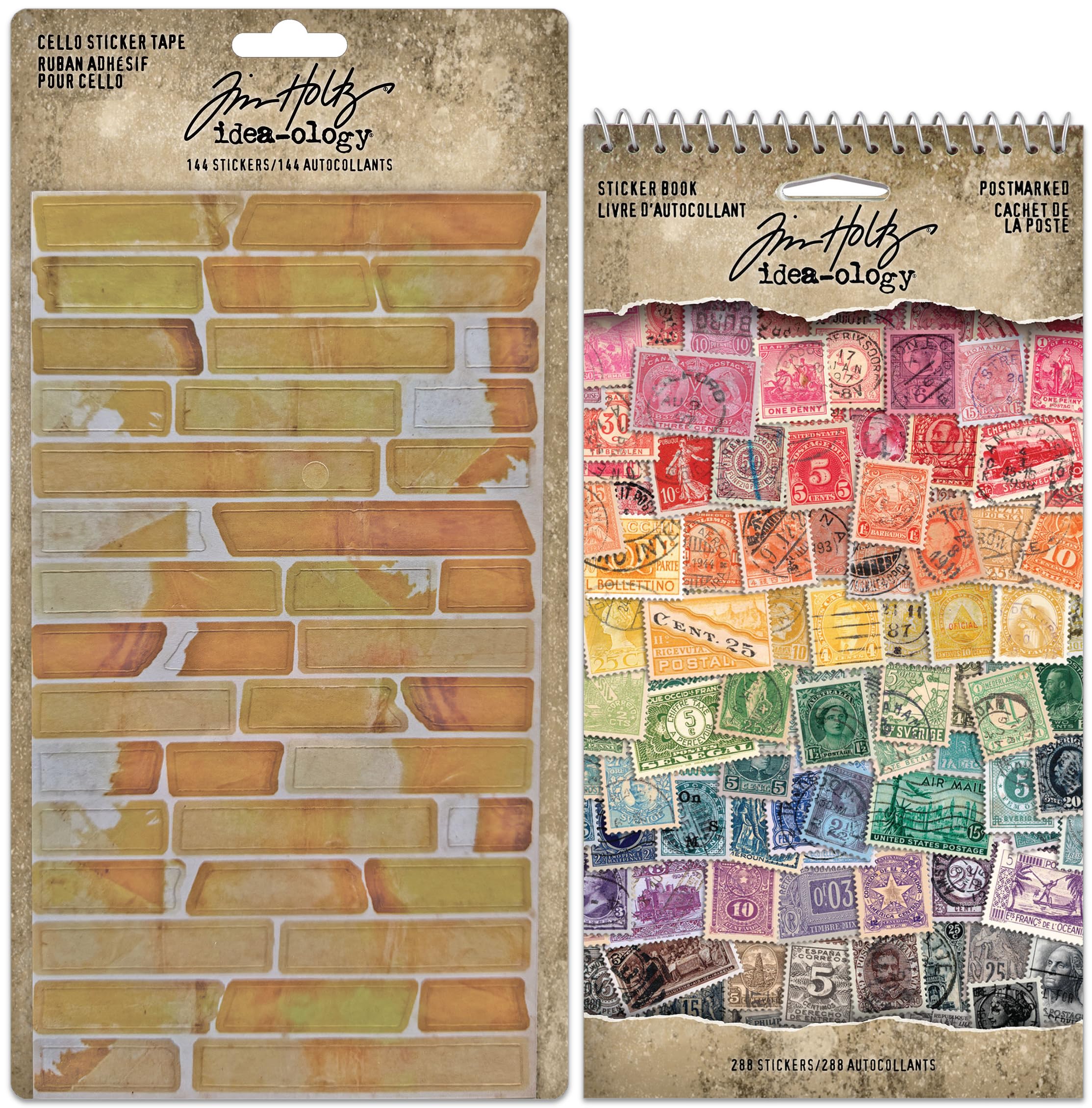 Amazon.com: Tim Holtz Postmarked Sticker Book and Cello Sticker