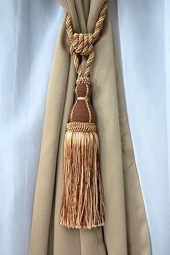 Vista 10 de Noblesse Collection - Abrazadera grande y elegante con borlas, longitud de la borla: 12 pulgadas, 30 pulgadas de extensión (29.9 in)