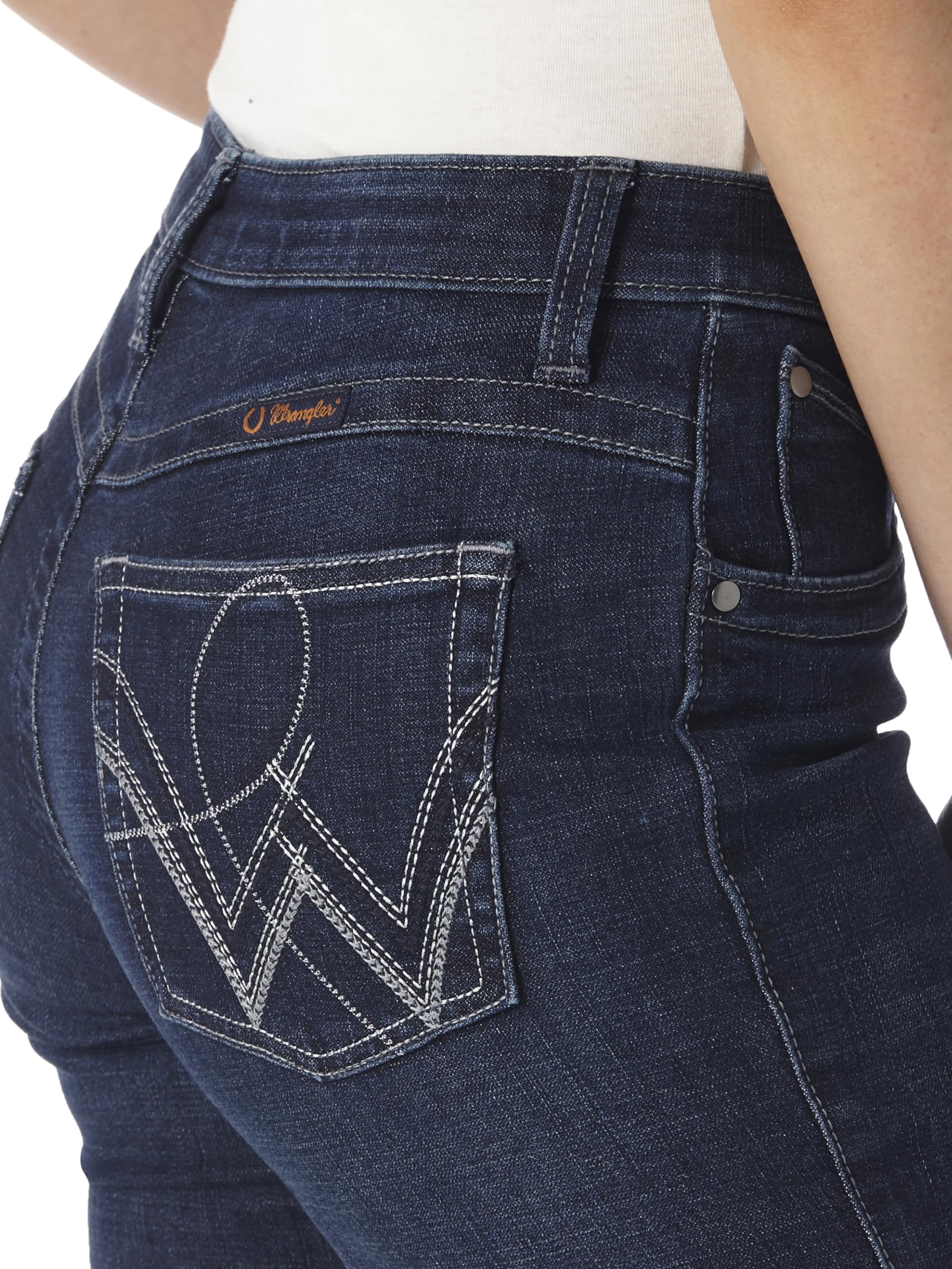 Wrangler Women's Q-Baby Mid Rise Cut Ultimate Riding Jean, Boot Scootin, 0-34