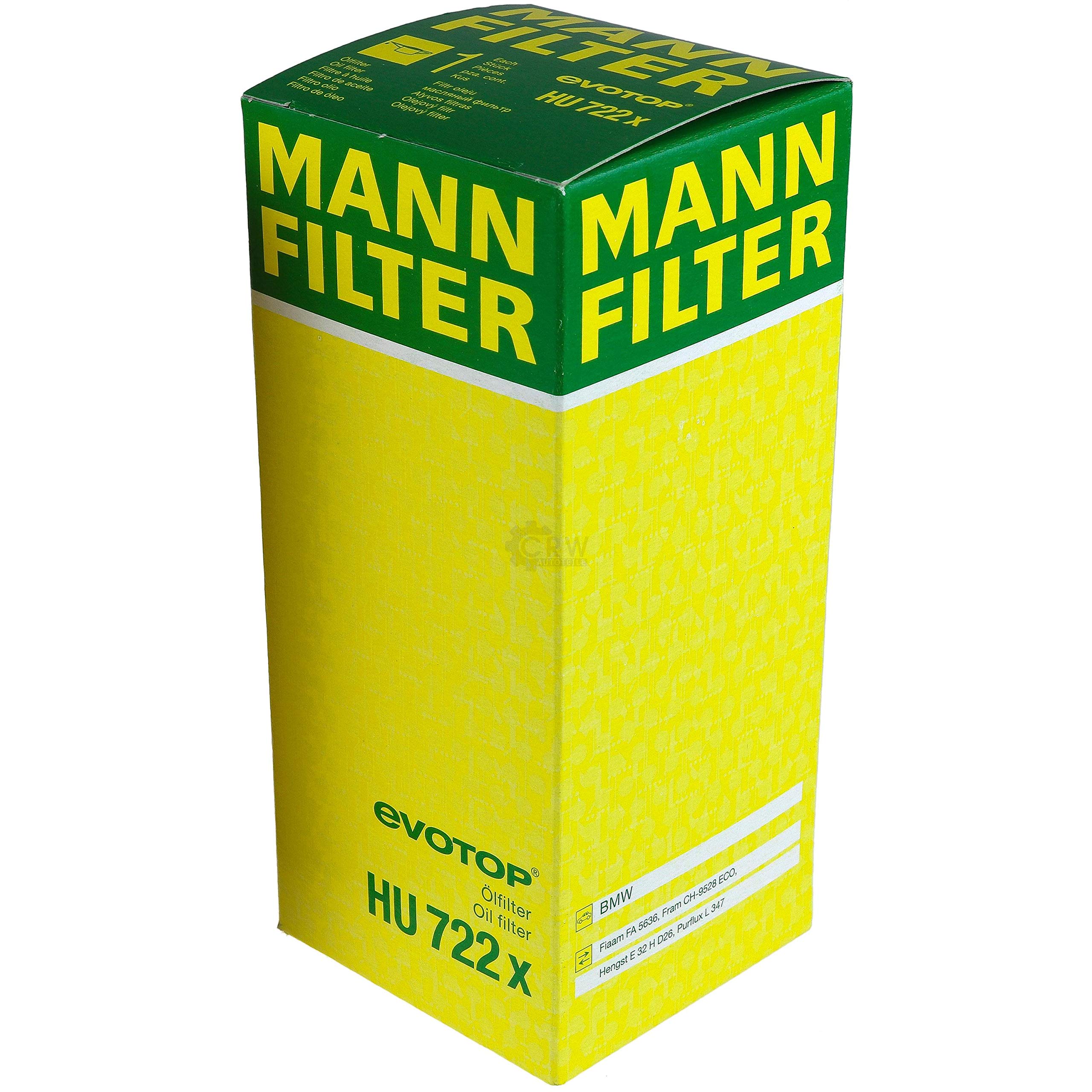 Paquete de inspección Kit de mantenimiento de filtros con filtro de aceite HU 722 x, filtro de aire C 15 105/1, filtro de combustible WK 5001, filtro de habitáculo CUK 8430, tornillo de