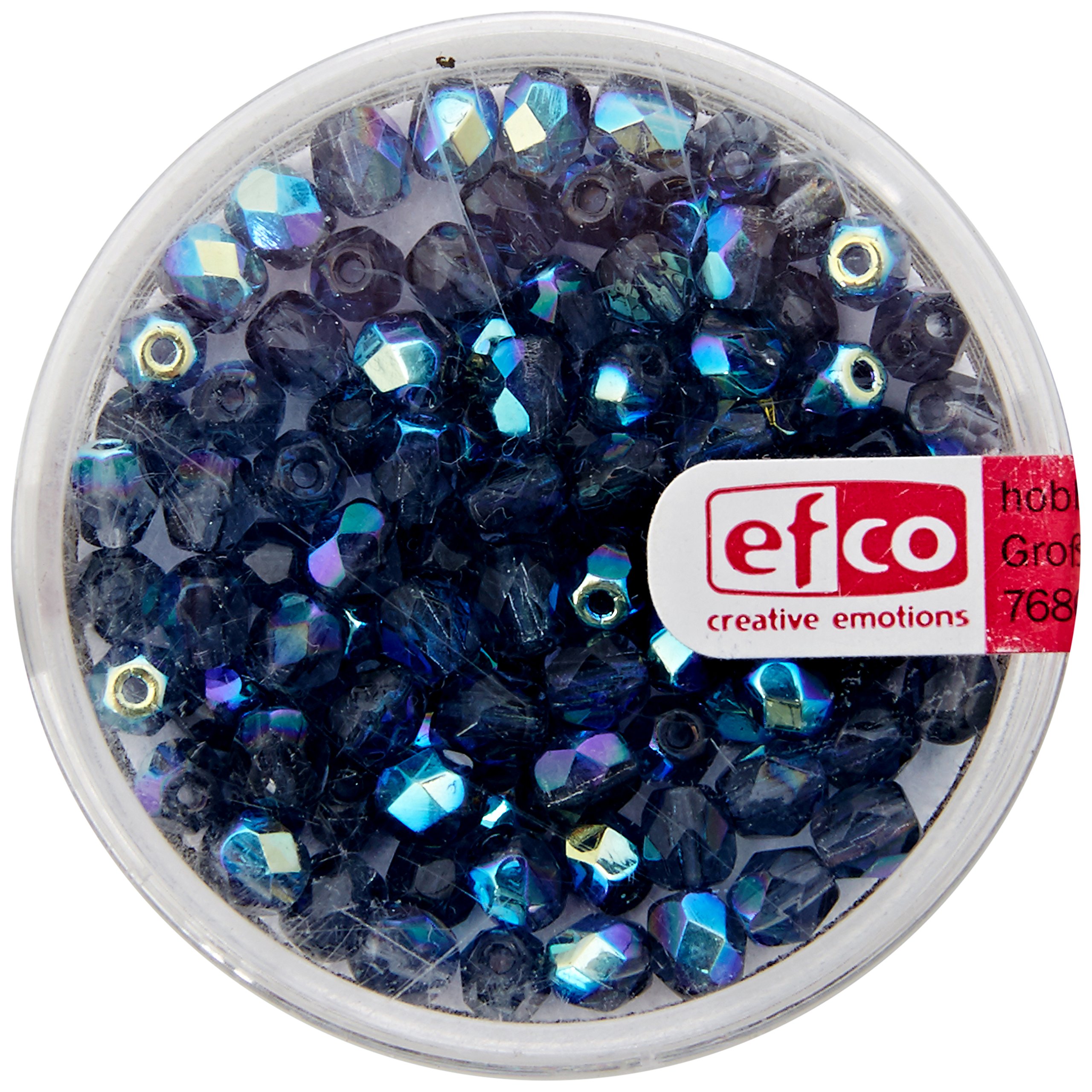 Perle di vetro Delos® di Puca® 6x11 mm - Trasparente Blu Costellazione x10g - Perles & Co