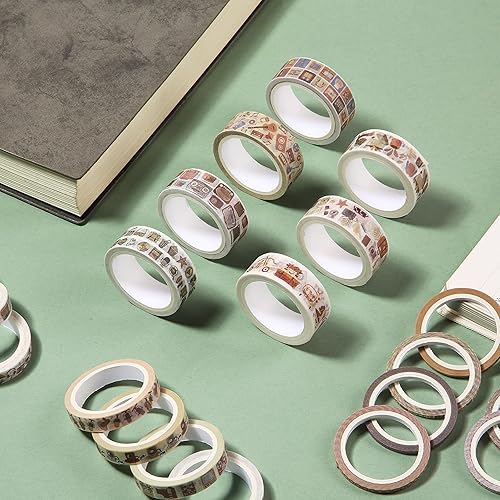 Vista 24 de Mr. Pen - Juego de cintas Washi, 21 rollos, tamaños surtidos, cinta washi floral para diario