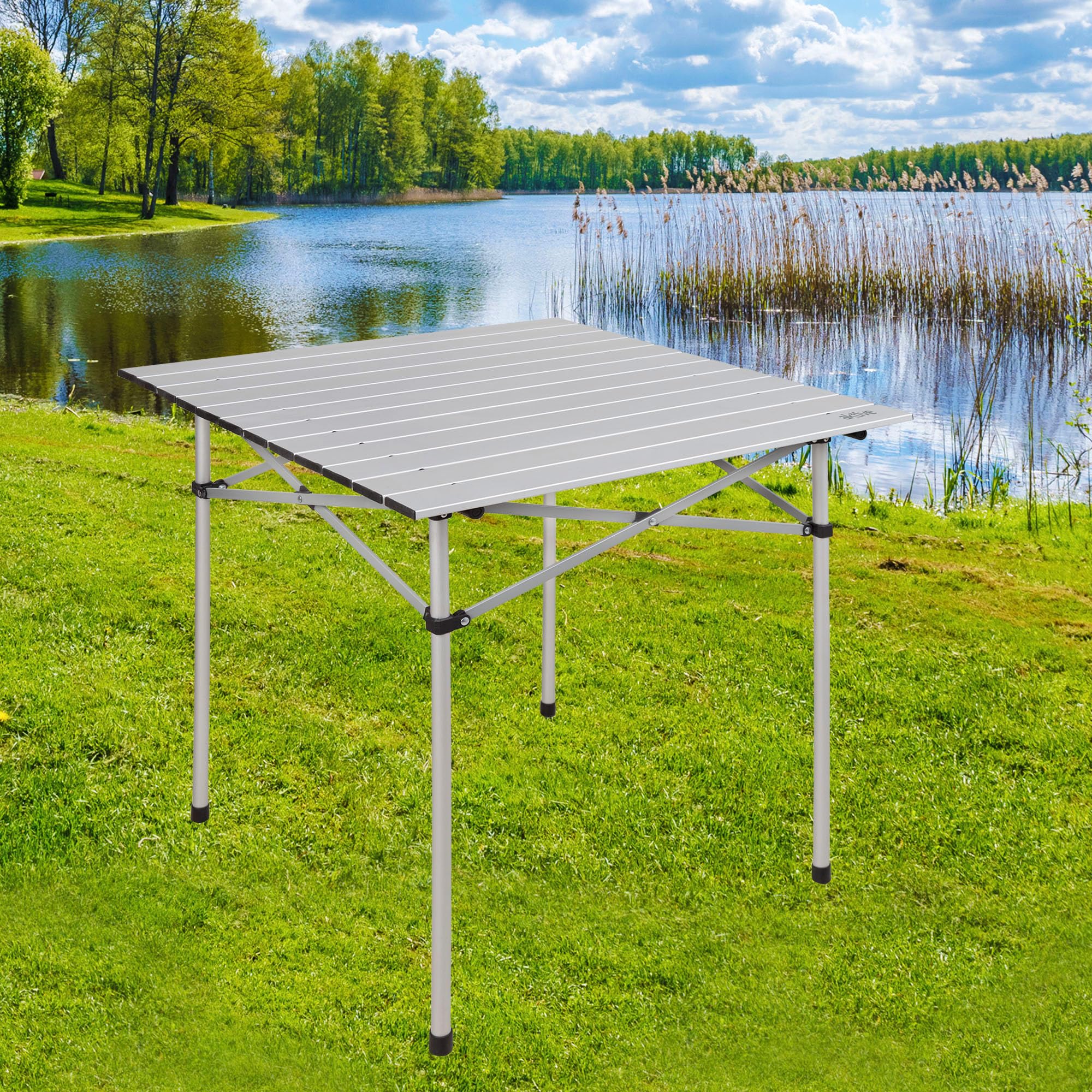 Mesa De Camping Plegable De Aluminio, Ideal Para Excursiones – 60x80x70 Cm, Fácil De Transportar Y Muy Estable