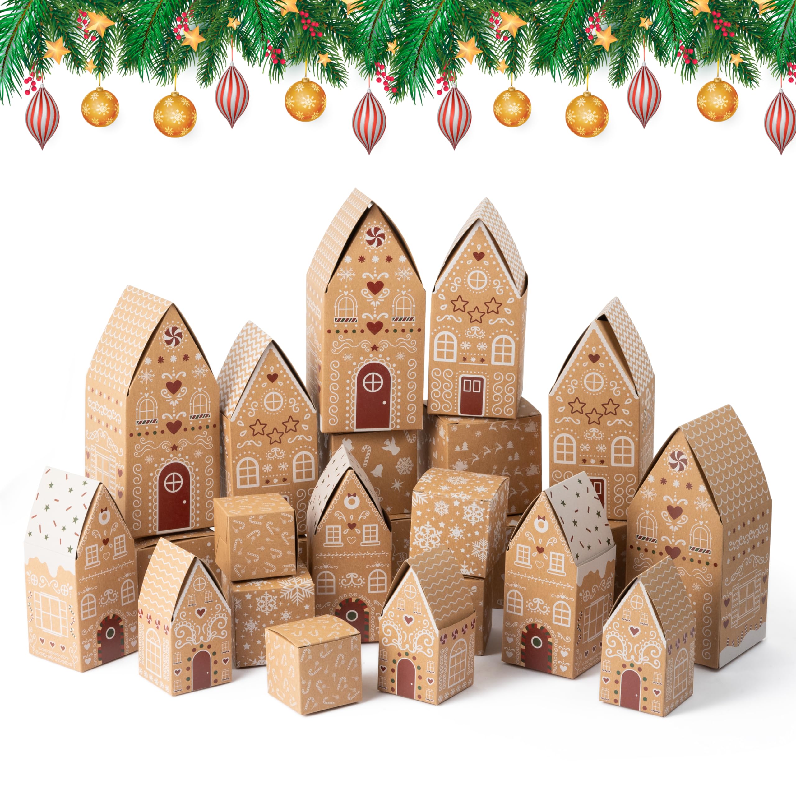 Buy 28Pcs Christmas Advent Candies Treats Boxes Empty Advent Boxes to