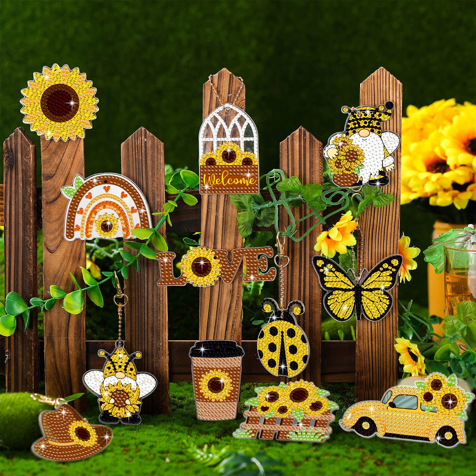 Kit De Llavero Con Pintura De Diamantes 5D DIY – 5 Diseños De Delfín, Incluye Todo Para Crear Tu Colgante