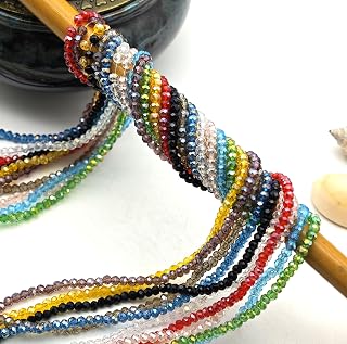 2mm Glass Beads Faceted Glass Bead Colorful Crystal Loose Beads for Jewelry Making DIY(1300)
