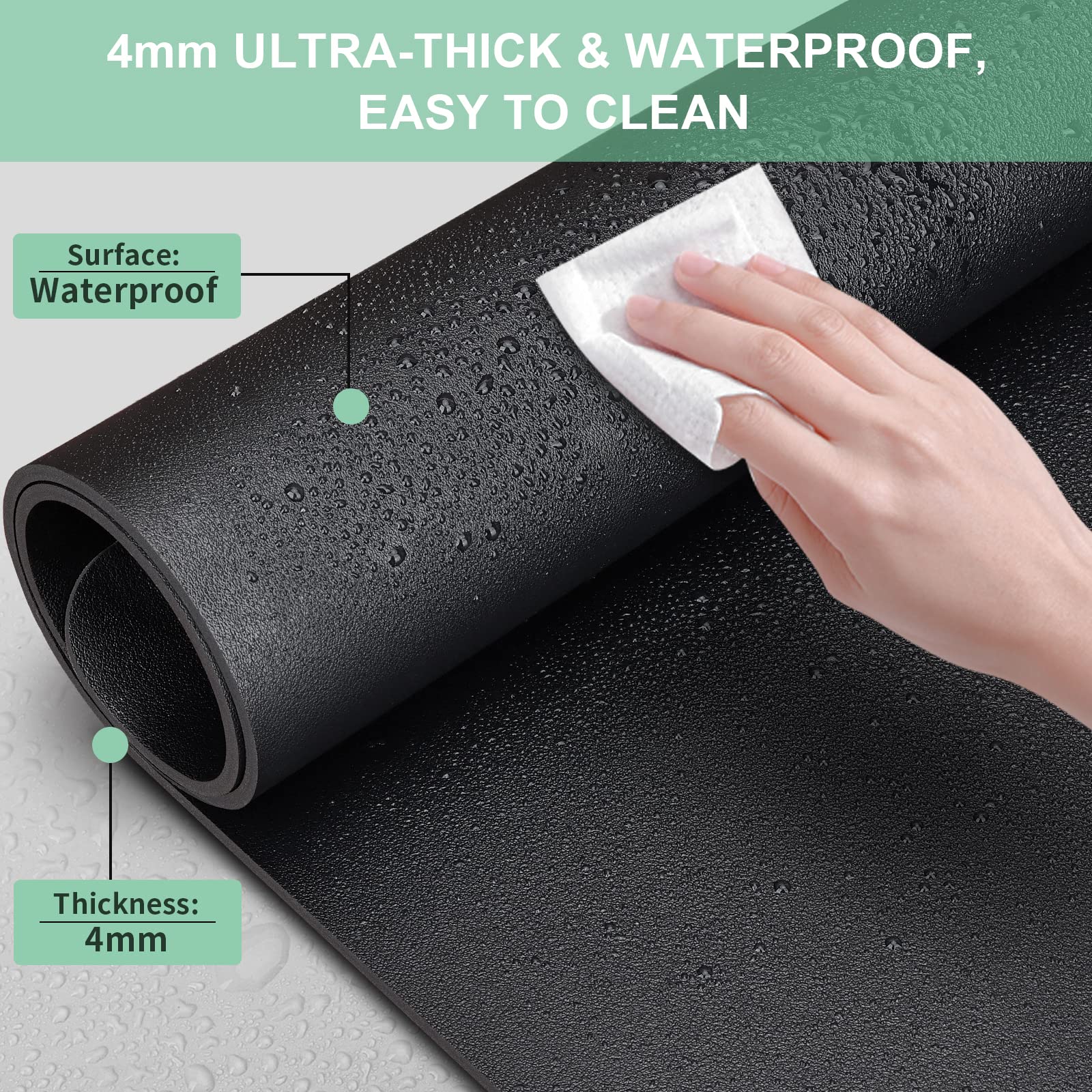 GORESE Sottomano Scrivania Ufficio in Pelle PU, Tappetino mouse con Ricarica Wireless 10W, Supporta Qi, Impermeabile, Nero 90x42CM