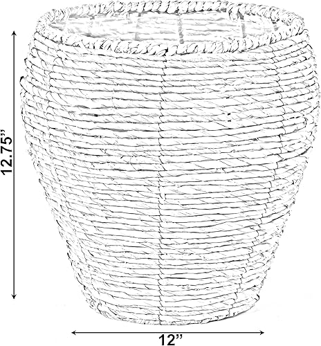 Miniatura 9 de Vintiquewise Maceta redonda tejida con forro de plástico a prueba de fugas, grande