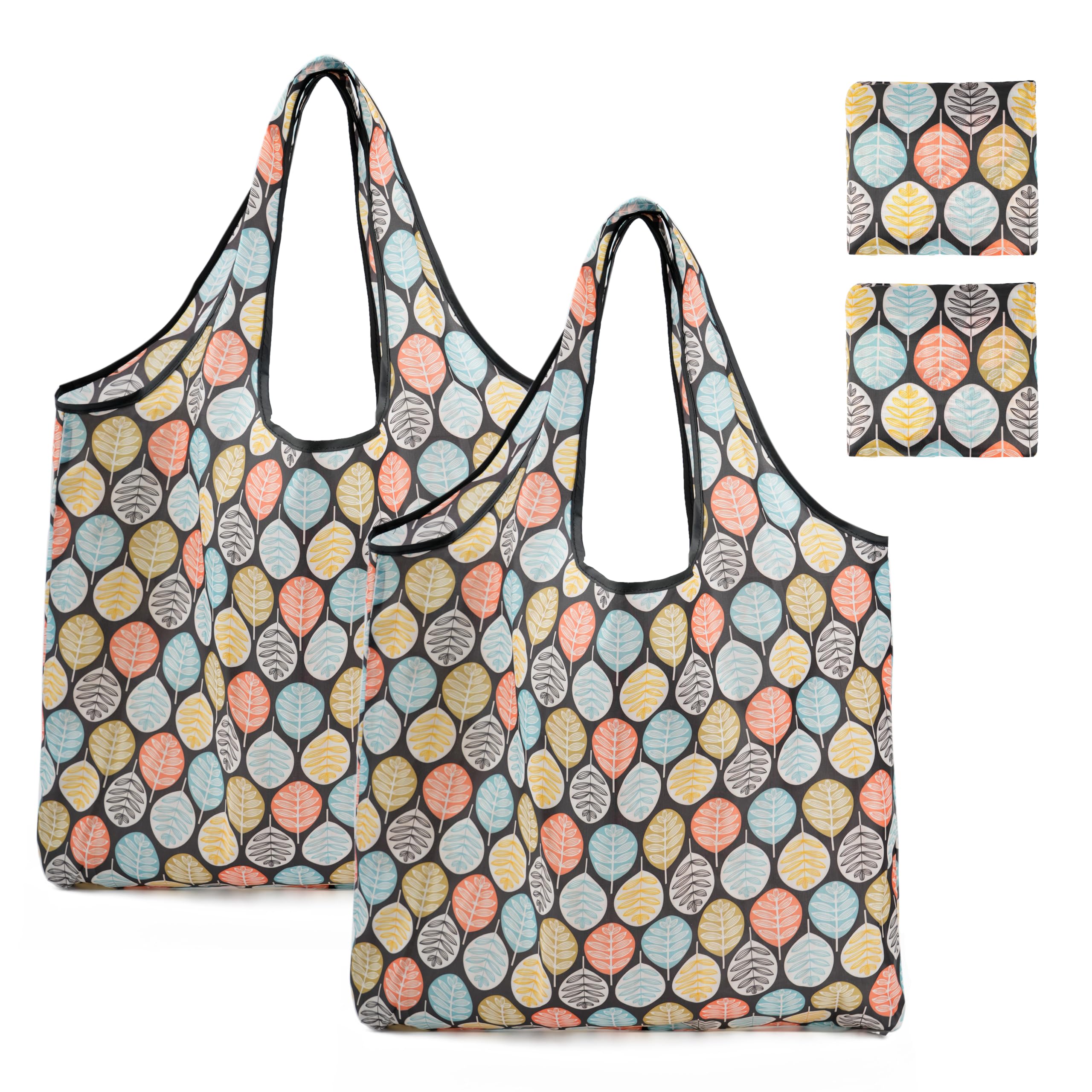 REDSINDA Foldable Reusable Shopping Grocery Bags, Lightweight, Washable, Cute Packable Polyester Tote Bag