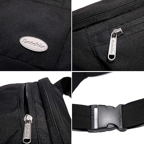 Miniatura 4 de Entchin Riñonera para mujeres y hombres, bolsa cruzada con 4 bolsillos con cremallera, bolsa de cintura ajustable, uno de los regalos esenciales de