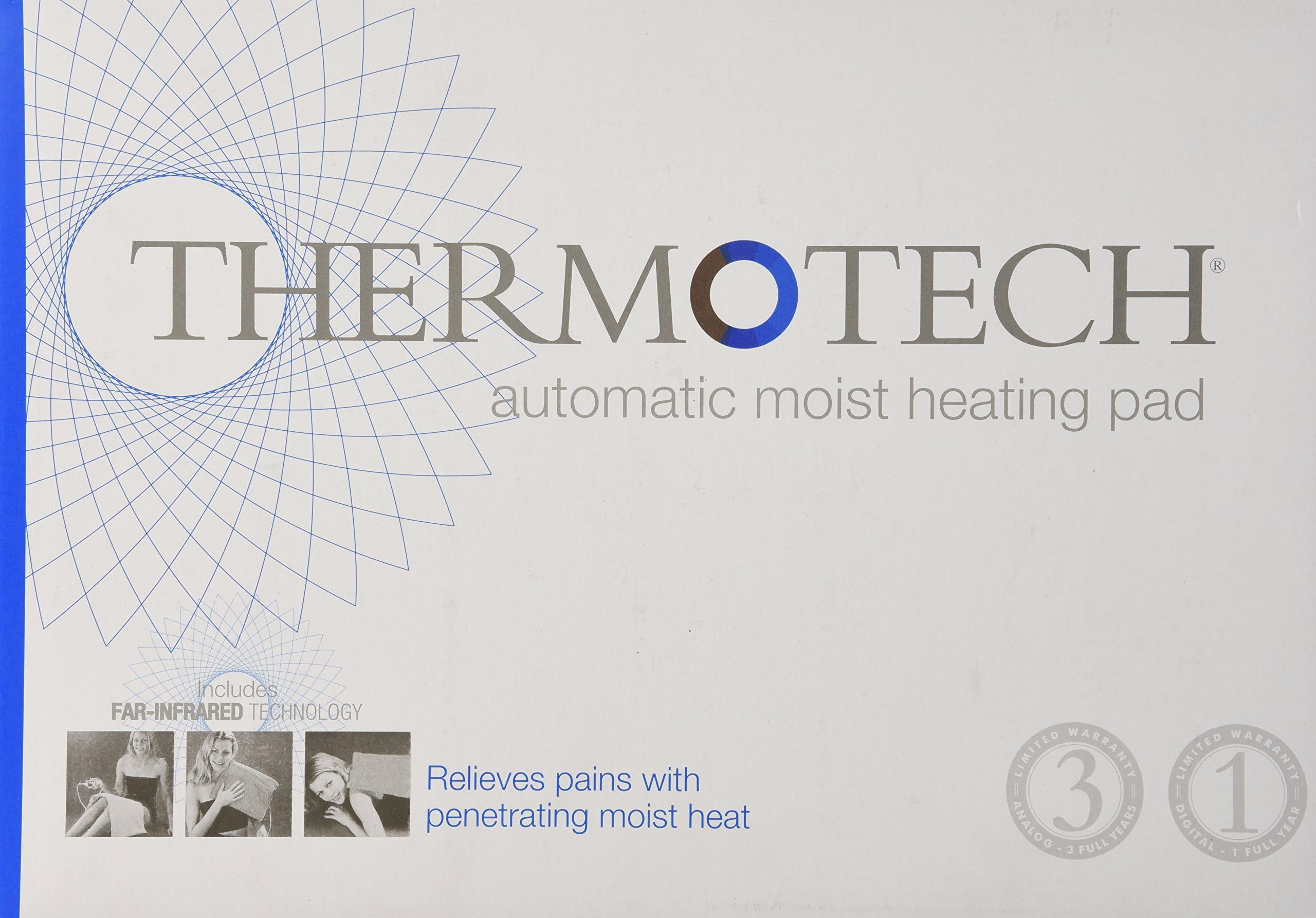ThermoTech Medical Grade Heating pad with Automatic Moist Heat , High Heat Heating pad for Back Pain and Cramps - Shoulder Digital