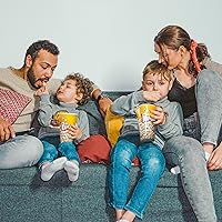 Vista 5 de Novelty Place Contenedores de plástico para palomitas de maíz de estilo retro para noche de películas, 7 pulgadas de alto x 4.5 pulgadas de diámetro