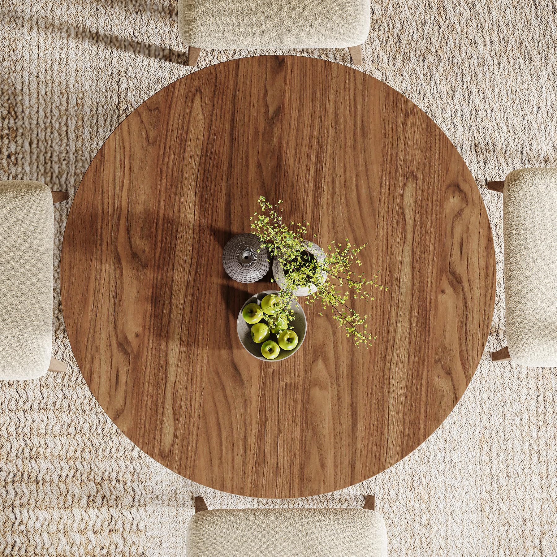 Tribesigns Tavolo da Pranzo Rotondo, 80 cm Tavolo da Cucina per 2, Tavoli da Soggiorno per Sala Pranzo, Cucina, Soggiorno, Piccoli Spazi, con gambe spessi, Marrone