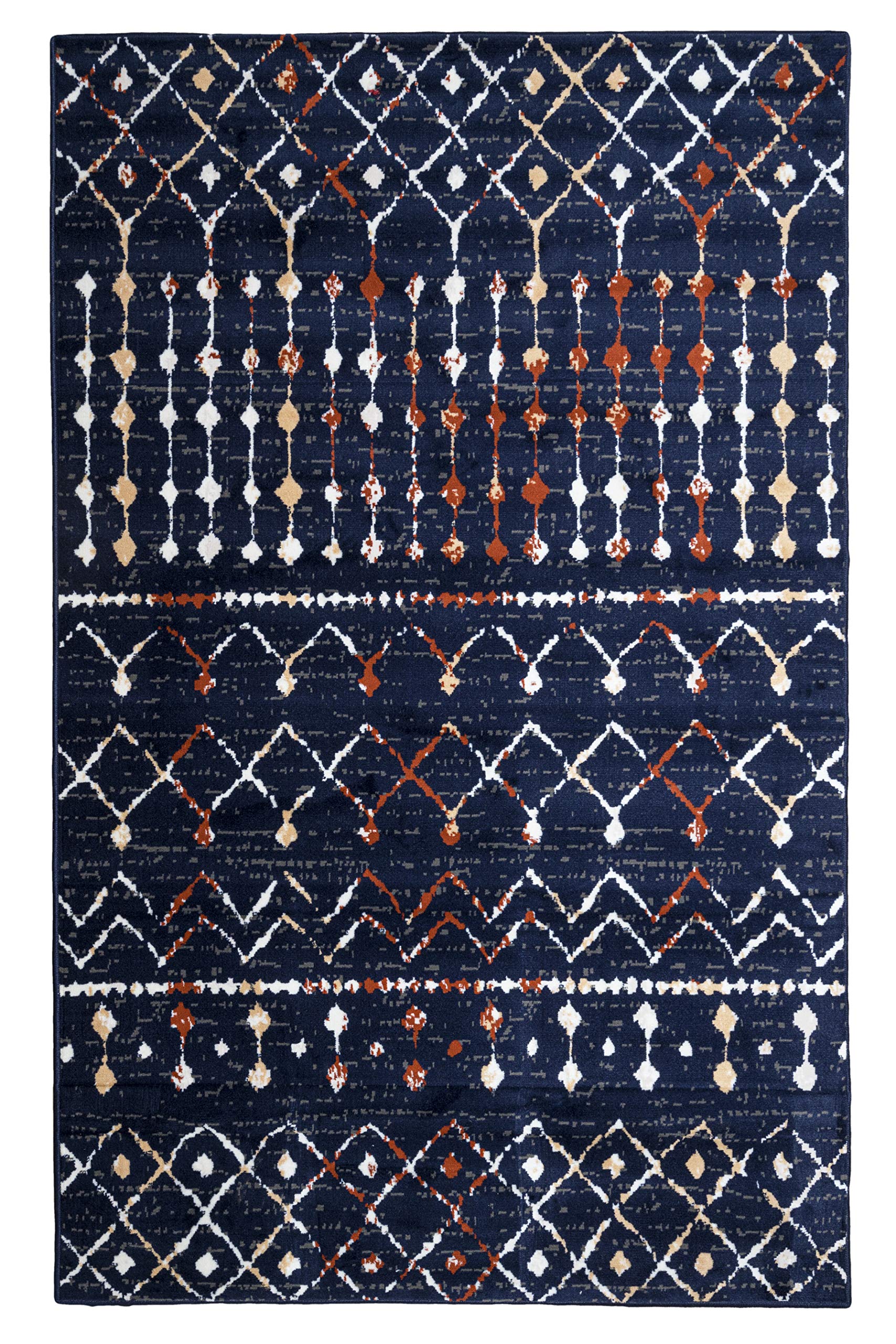 Furnish my PlaceMoroccan Style Rug - 5 ft. x 8 ft, Navy, Distressed Rug with Transitional Design