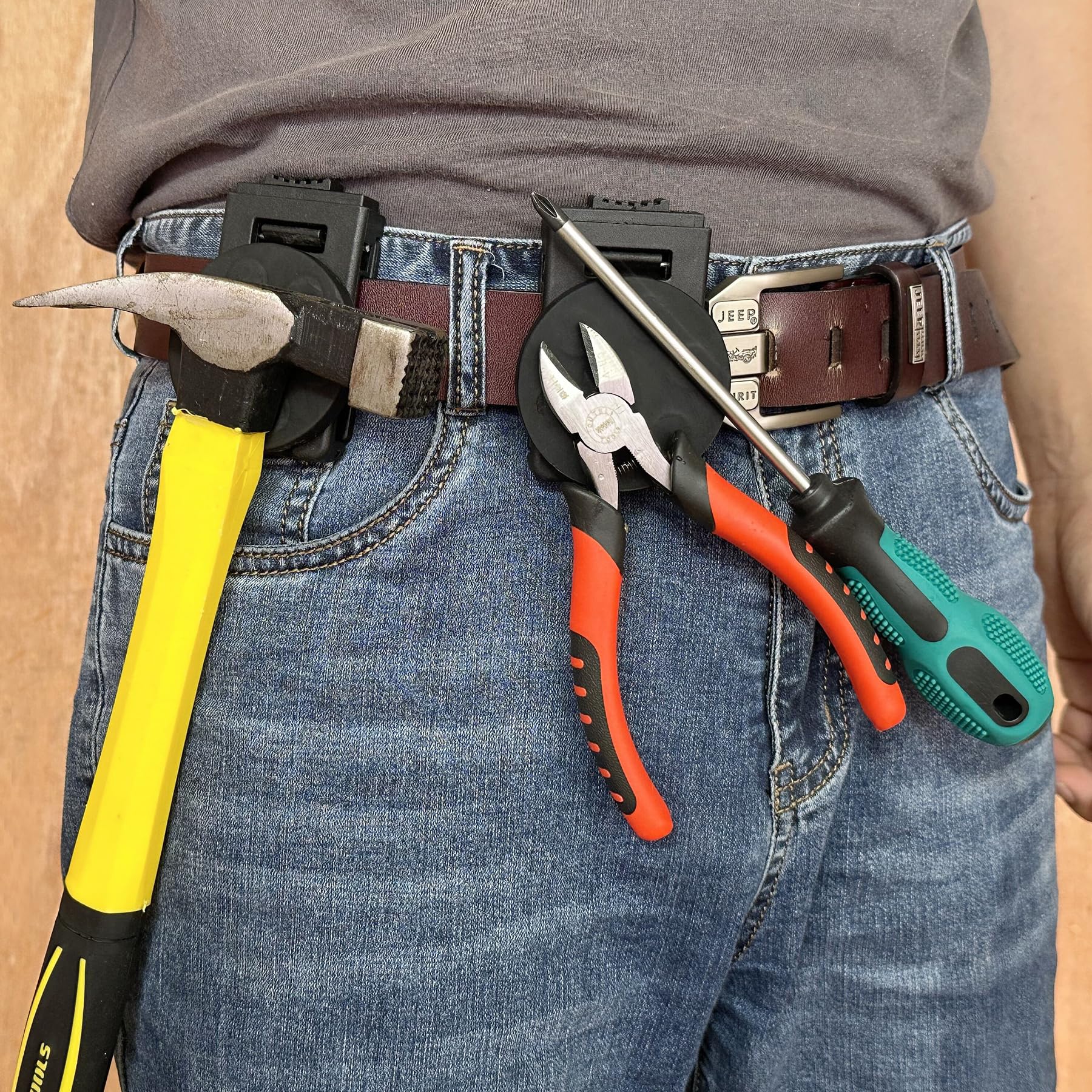 MUTUACTOR 2 x Tool Holster, Belt Clip, Robust Magnetic Tool Holder for Belt Clip Non-Slip, Strong Magnetic Clip, Tool Belt - Image 2