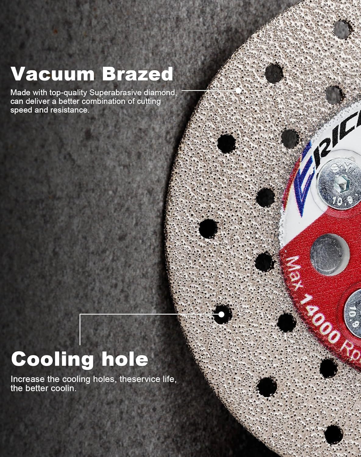 4" Tile Grinding Blade,Vacuum Brazed Diamond Cutting Granite Blade with 5/8-11 Thread for Grinding Beveling Shaping Rounding Granite Porcelain,Tile,Stone,Marble,Quartz
