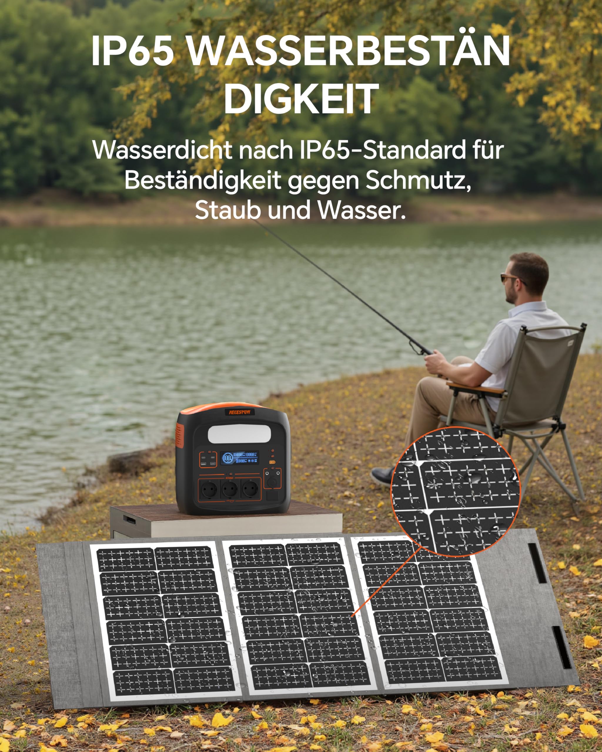 Estación de energía portátil con panel solar de 100 W, generador solar de 1800 W, batería LiFePO4 de 1024 Wh, PD 100 W, USB-C/AC/DC, carga solar, para camping, energía de emergencia, exterior