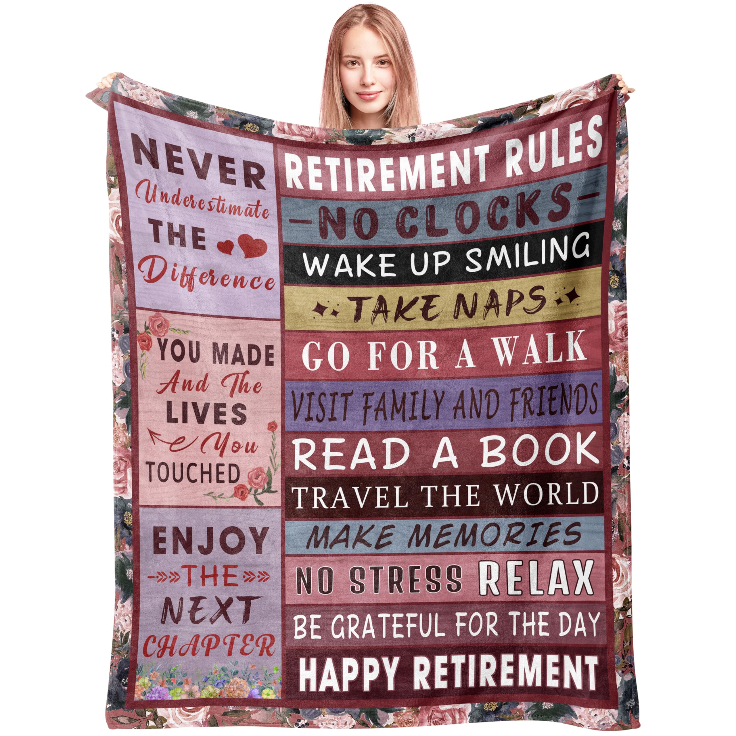 Spwasplo Retirement Gift for Woman 2026 Blanket 80"x60" - Retirement Gifts for Women Coworkers Nurse Teacher - Retired Gifts for Women - Best Gift