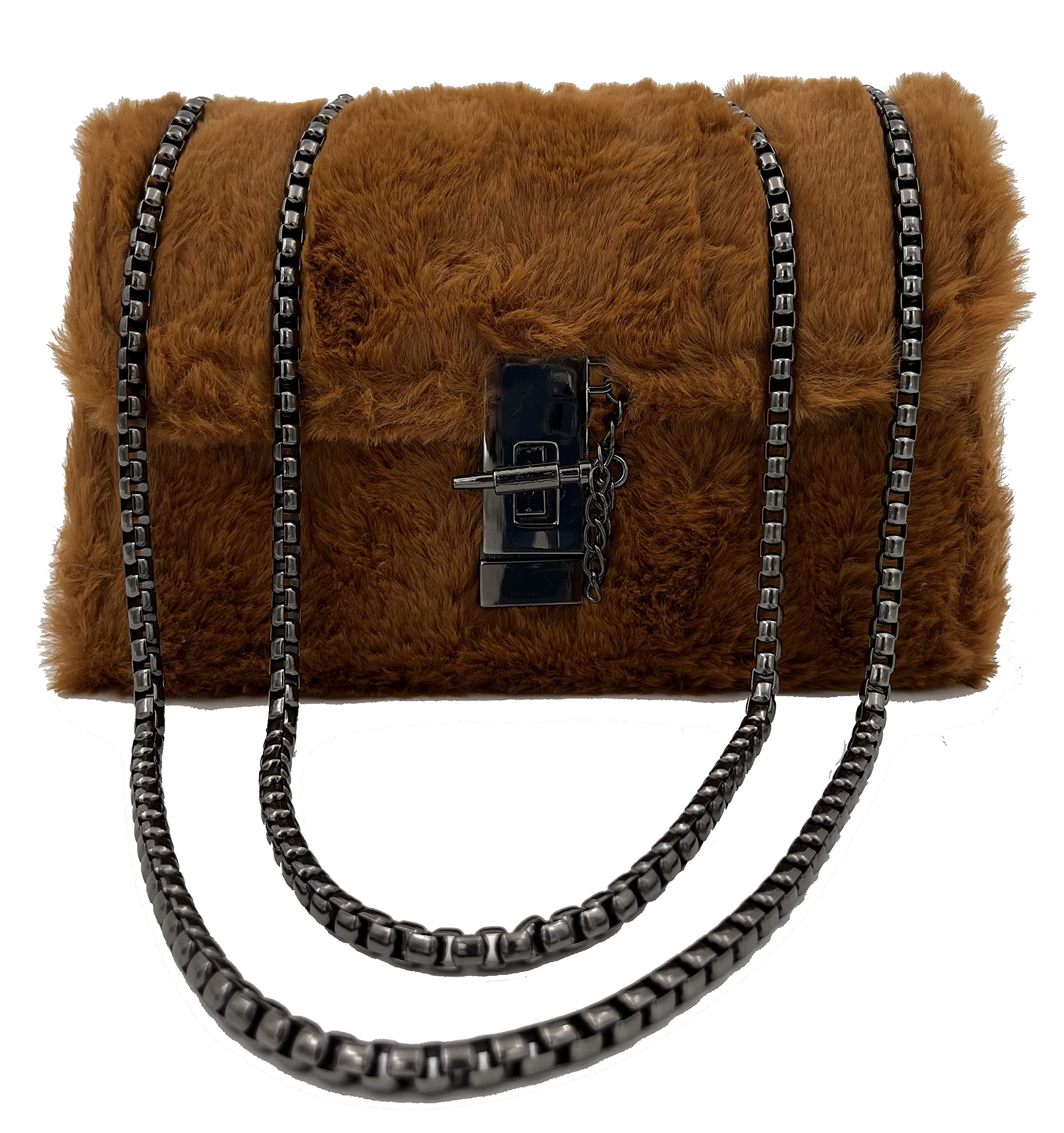 EB EVER BEST-Series Of Bags Girls/Women Sling Fur Bags with Chain Strap (Brown) (B09RJ15NV9) Amazon Price History, Amazon Price Tracker