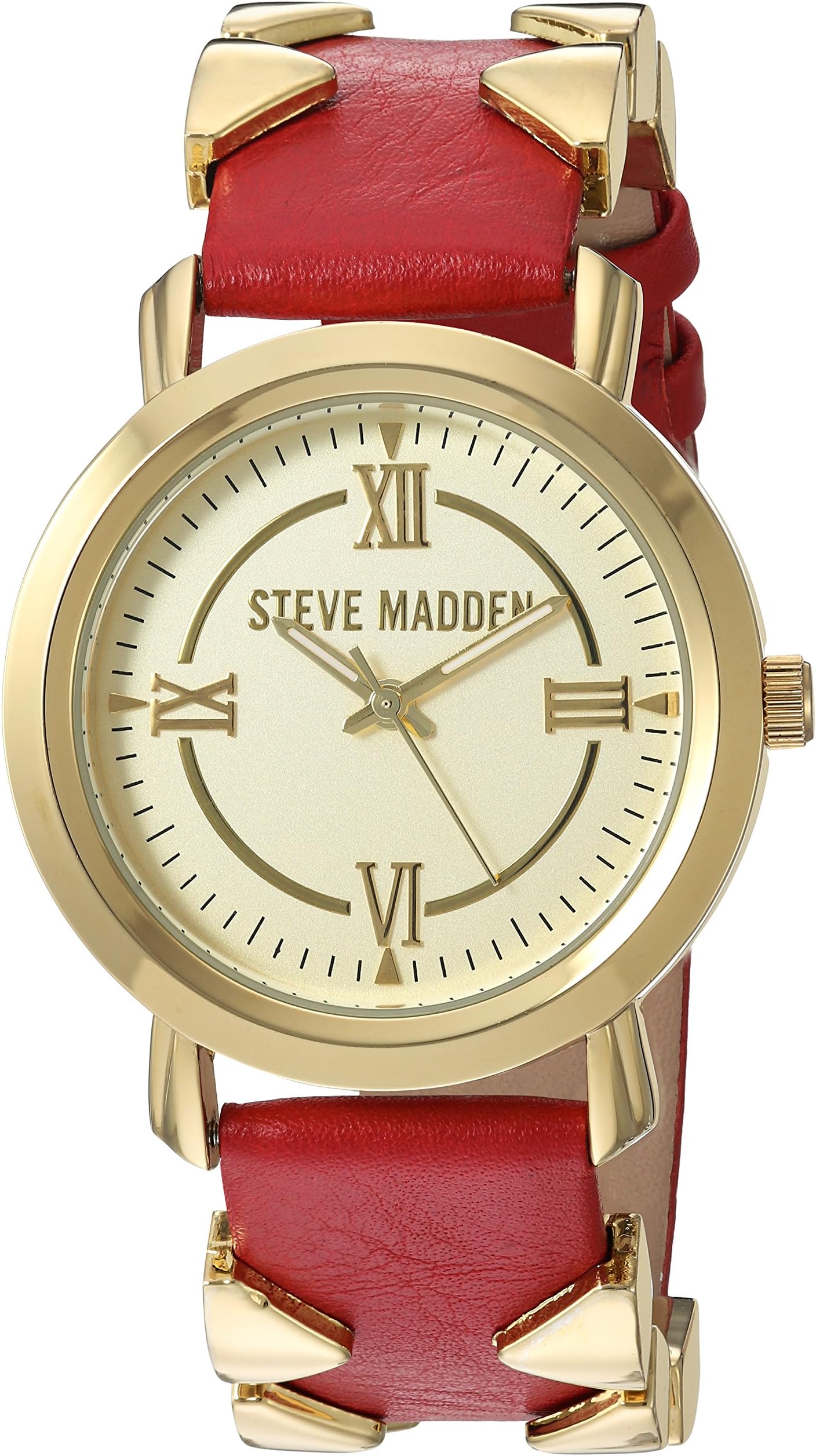 Steve Madden Women's SMW038G-RE Analog Display Japanese Quartz Red Watch