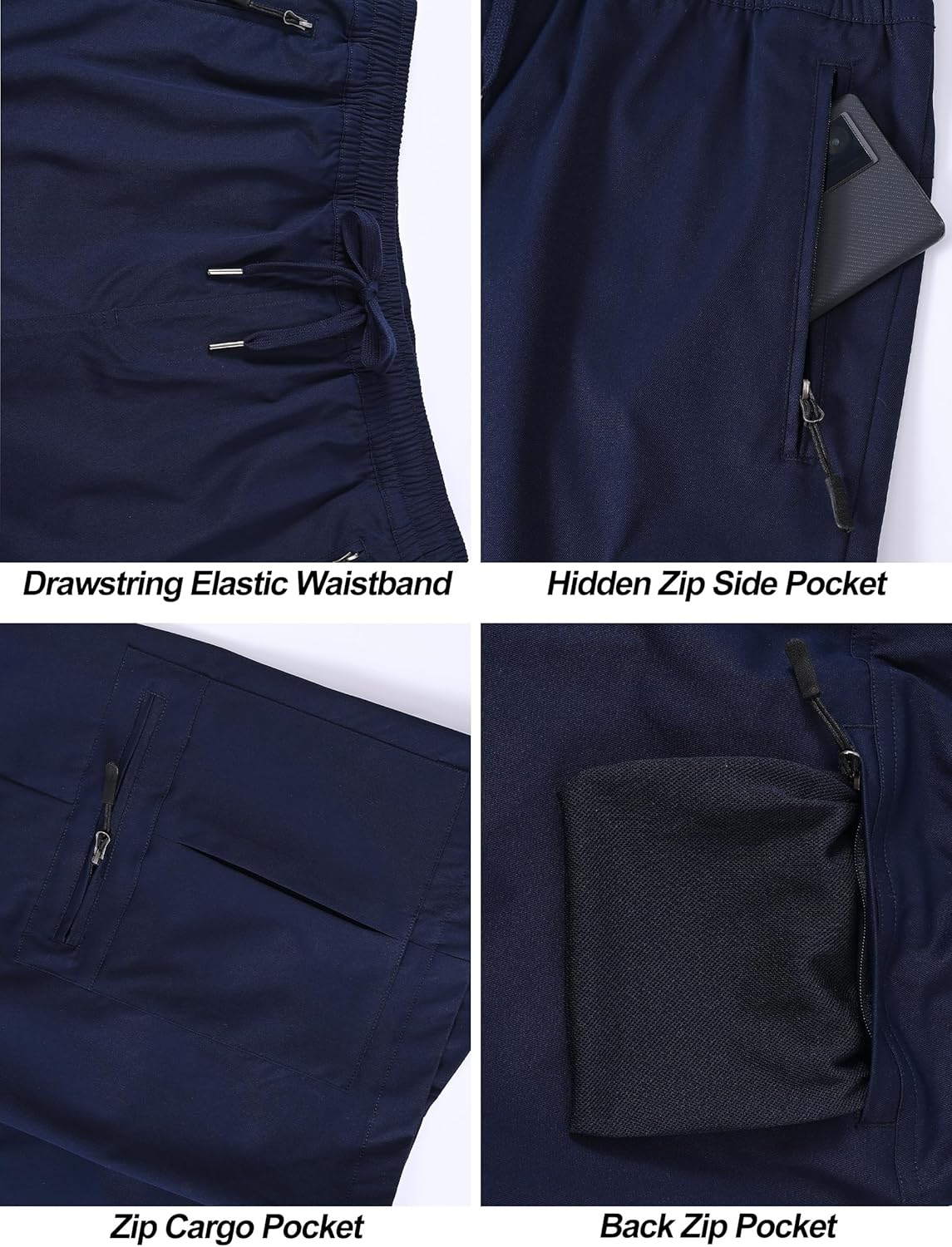 Satankud Men's Cargo Hiking Shorts 9" Lightweight Golf Shorts for Casual Work Travel Outdoor 5 Zipper Pockets - Image 4